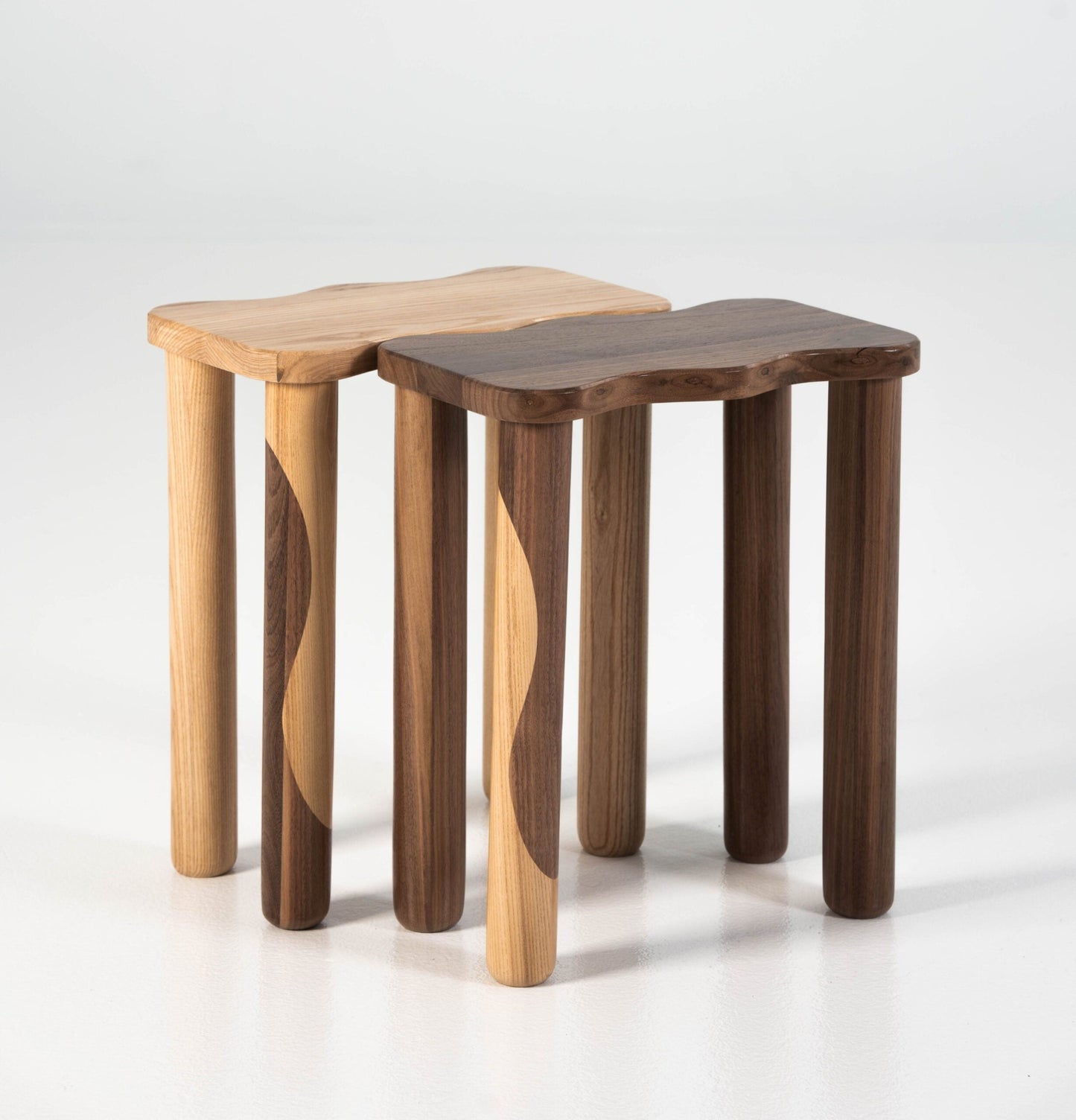 MÕA Sculptural Wood Stool - Ash wood
