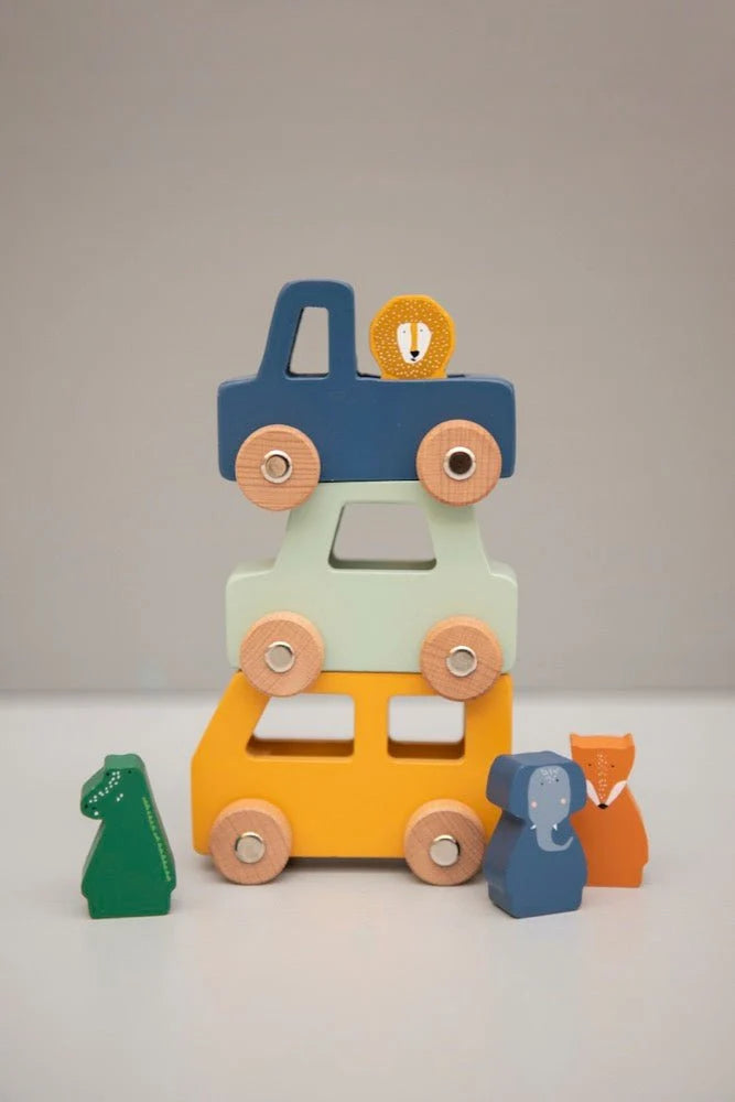 Trixie Wooden animal Car Set