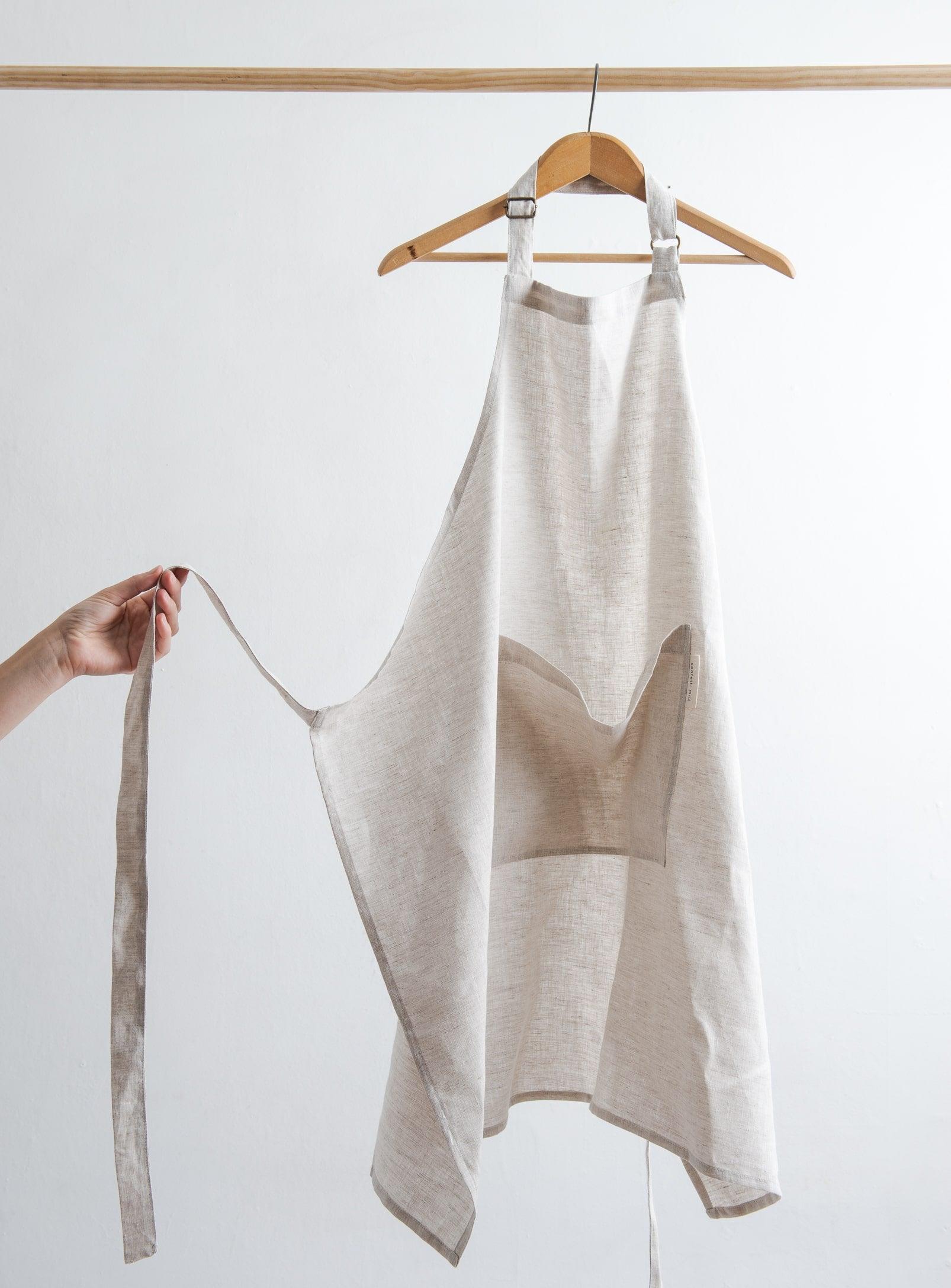 Adjustable Linen Apron - Oatmeal - Confetti Mill