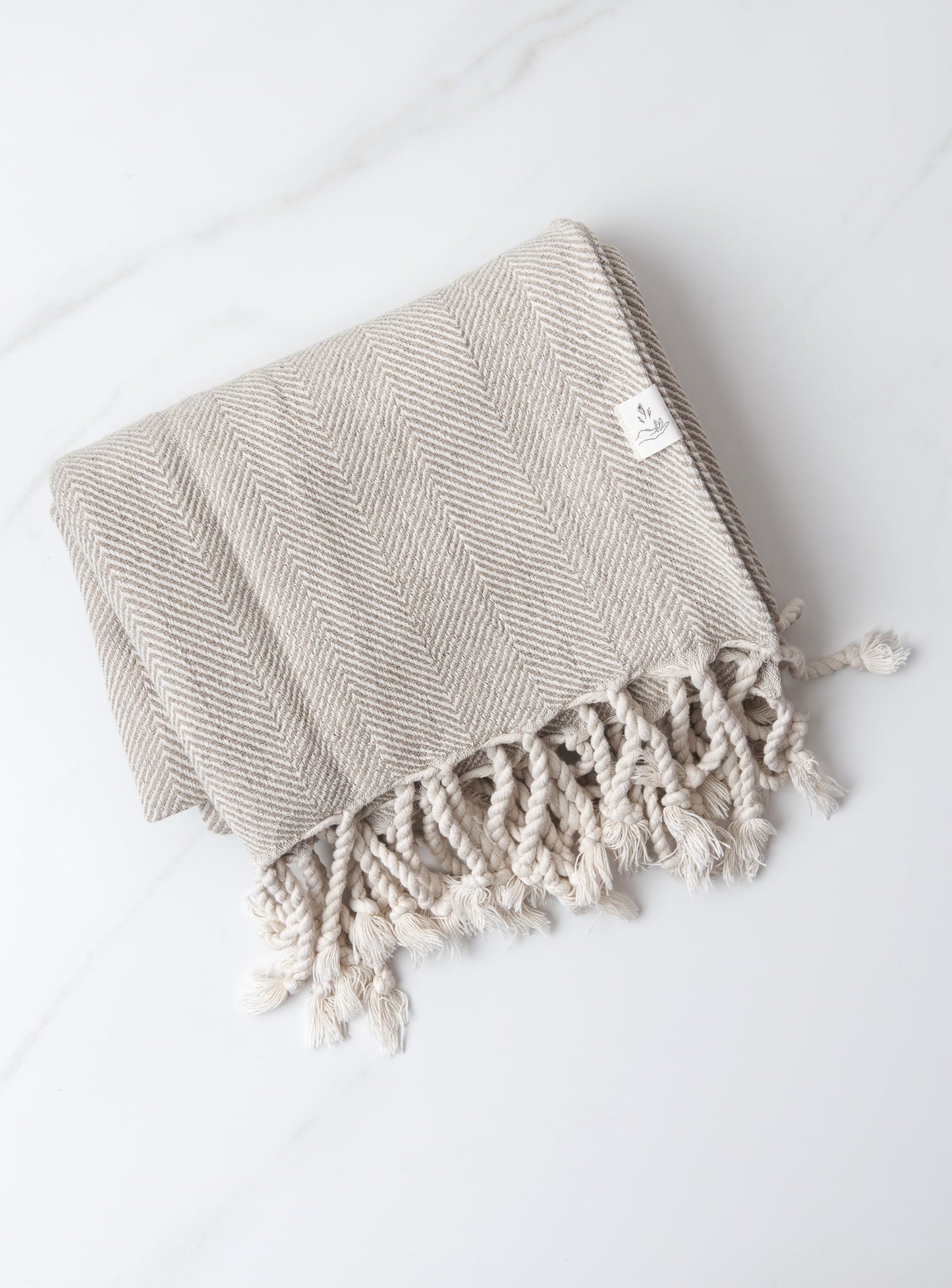 Linen Herringbone Throw