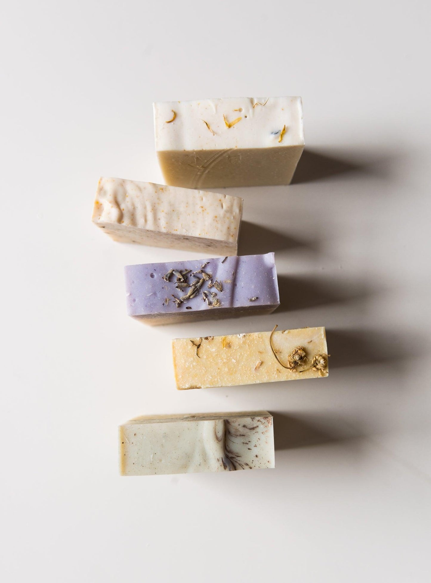 different coloured of soaps seen from above