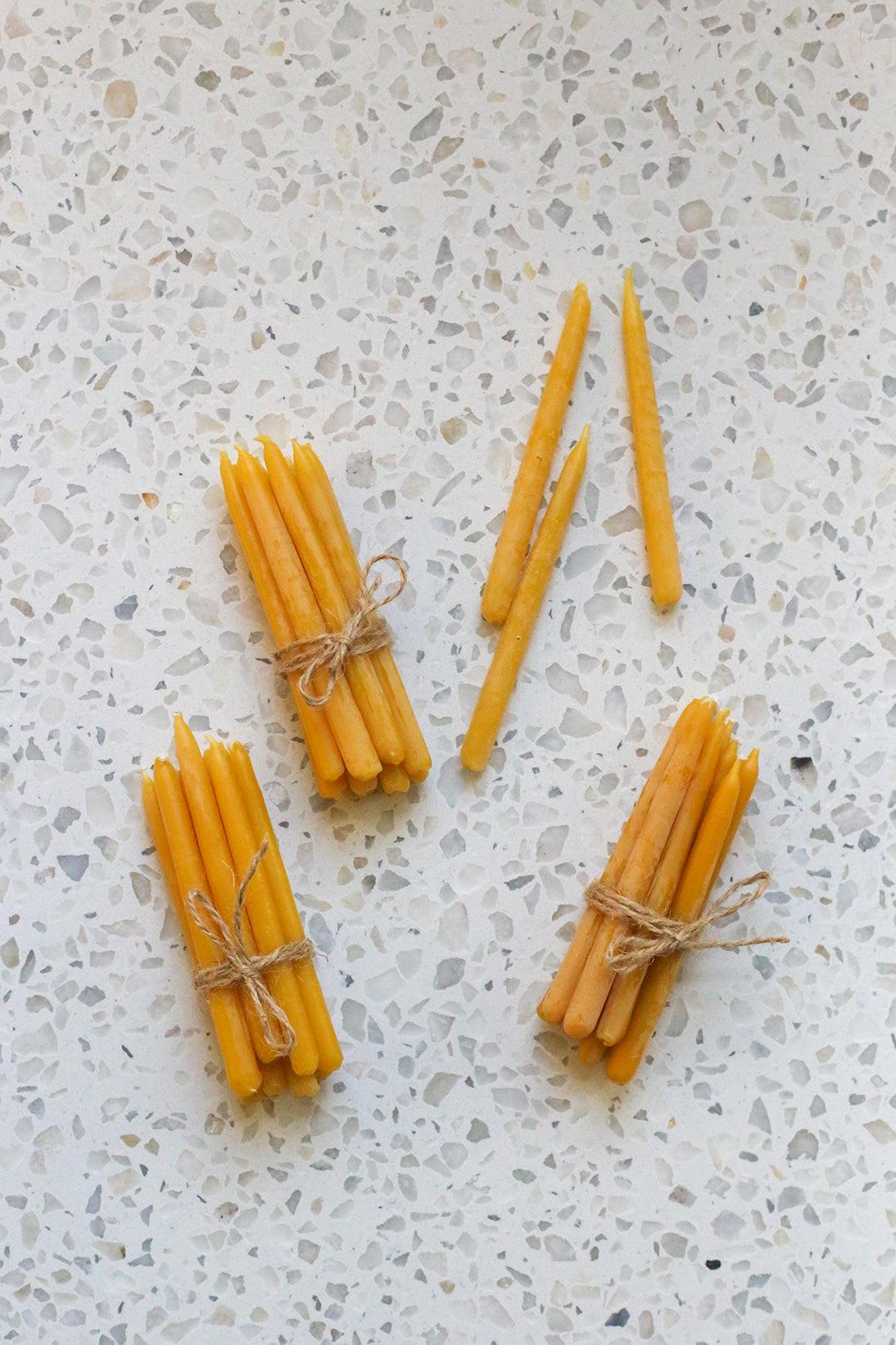 bundles of beeswax birthday candles 