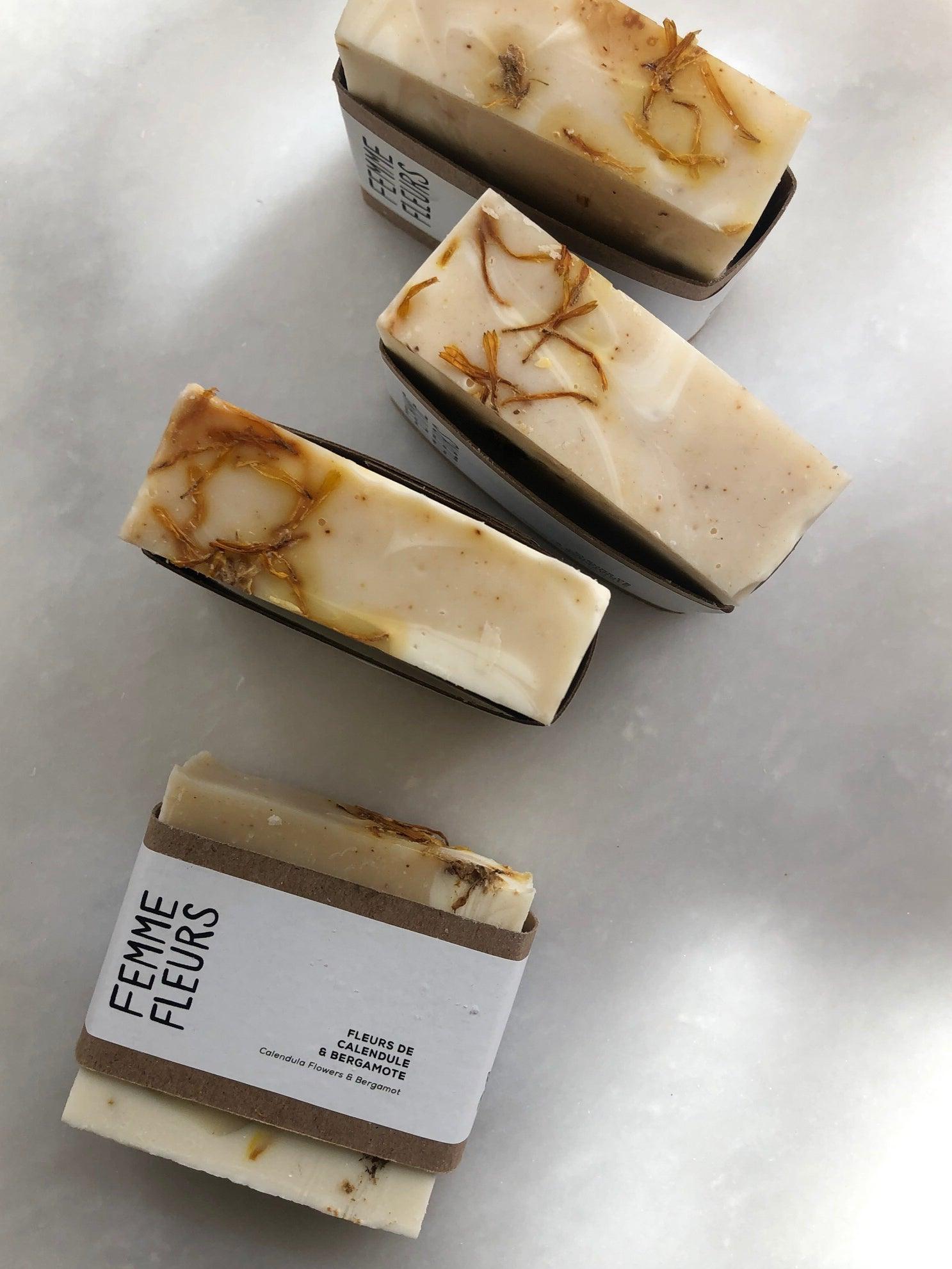 Calendula flower & bergamot soaps