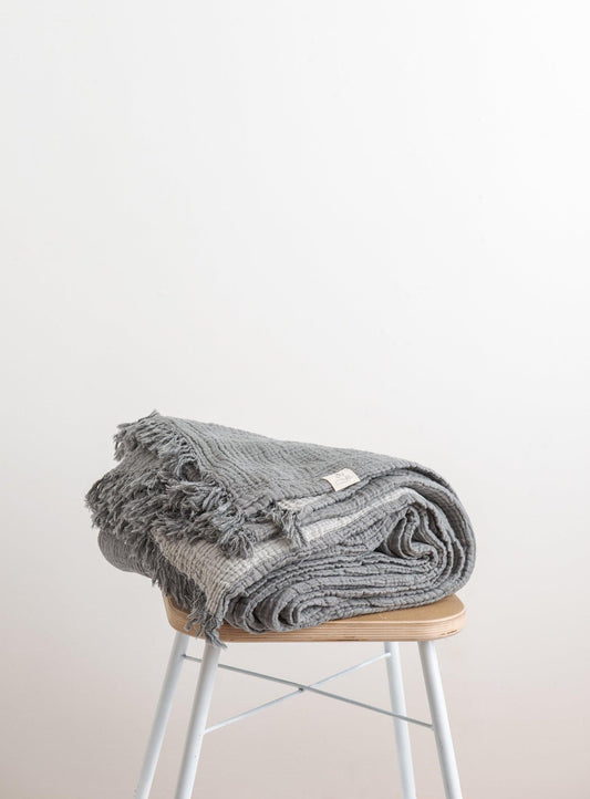 Double Blanket - Charcoal & Silver - Confetti Mill