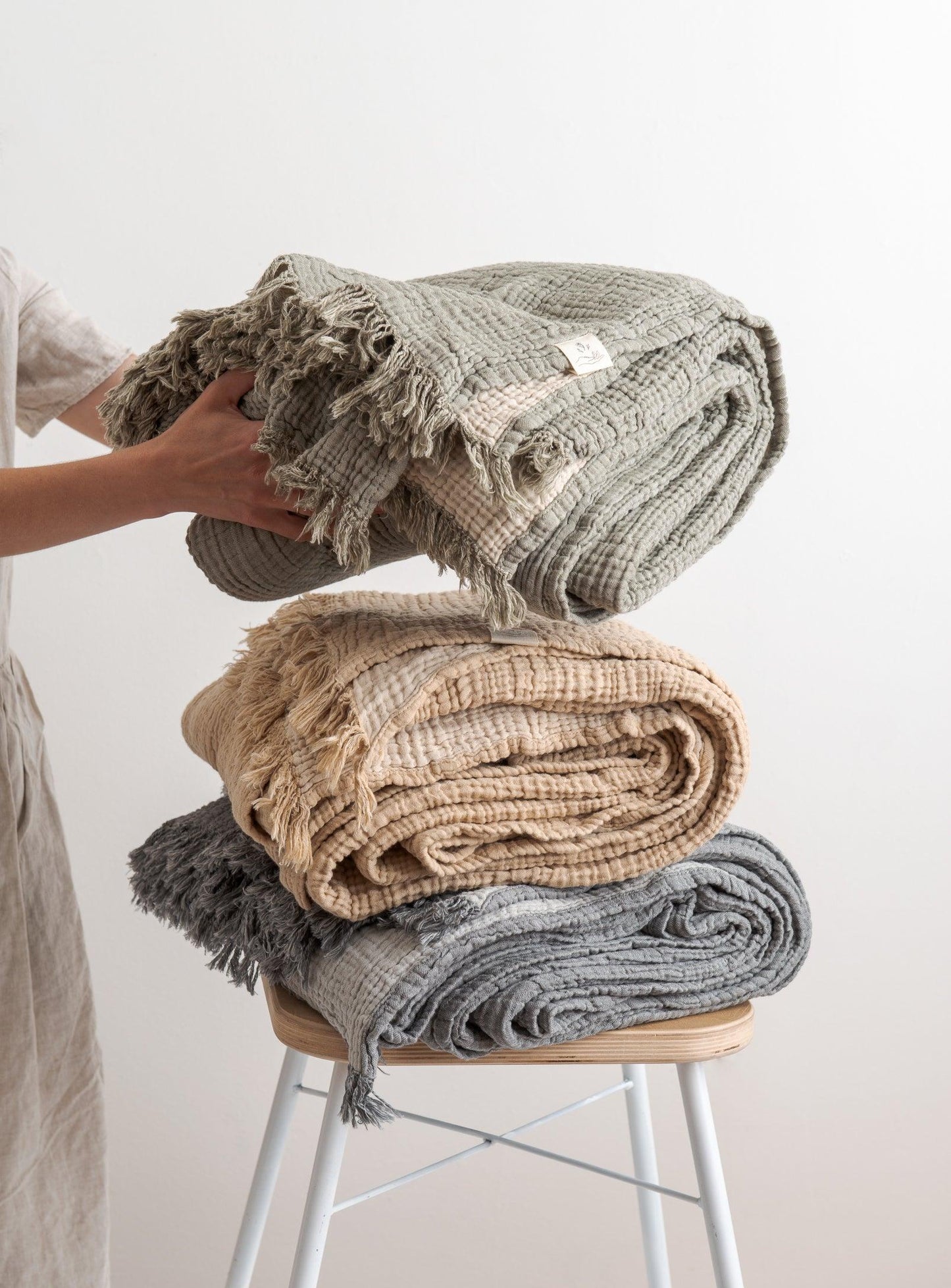 Double Blanket - Charcoal & Silver - Confetti Mill