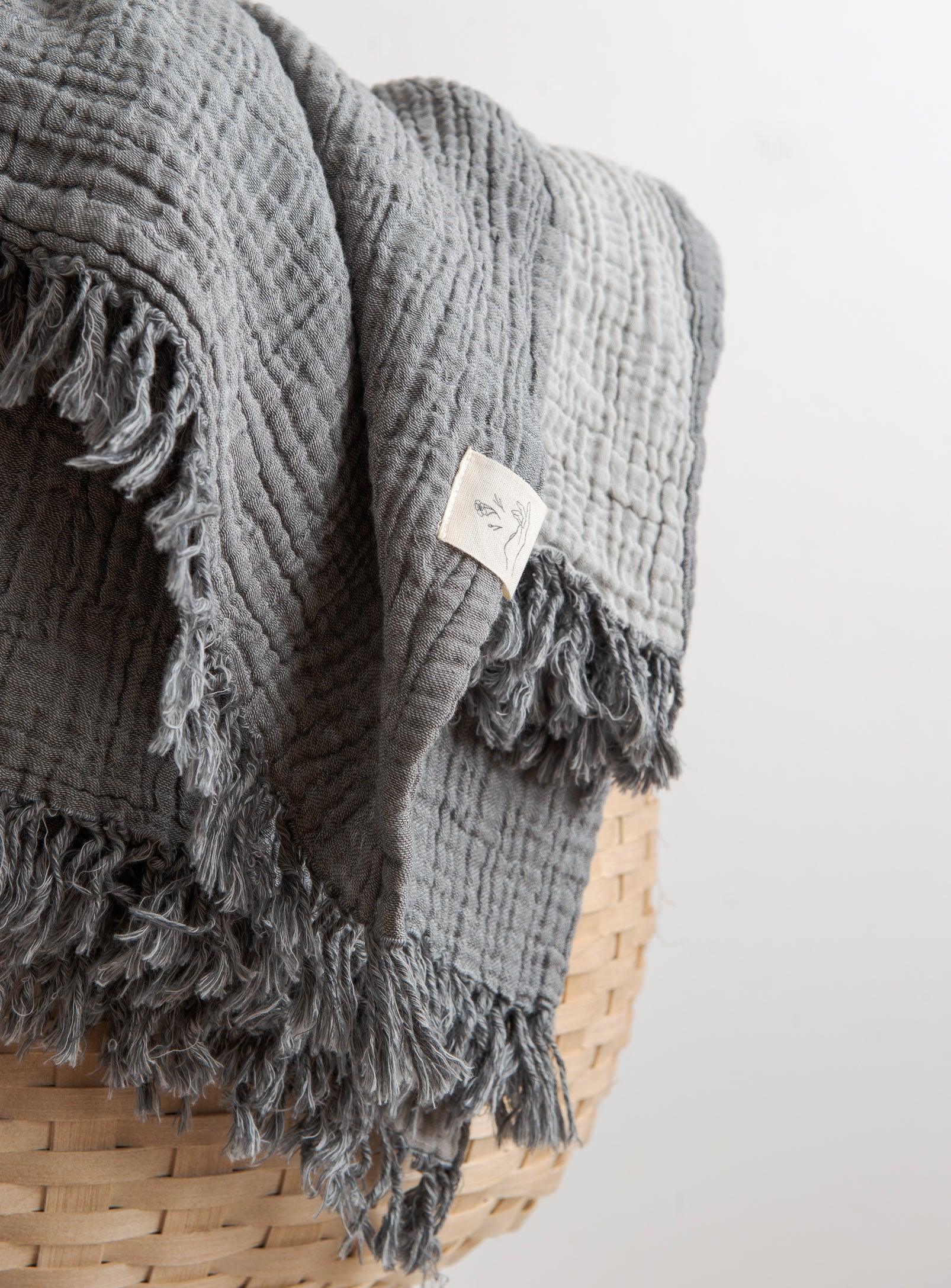 Double Blanket - Charcoal & Silver - Confetti Mill