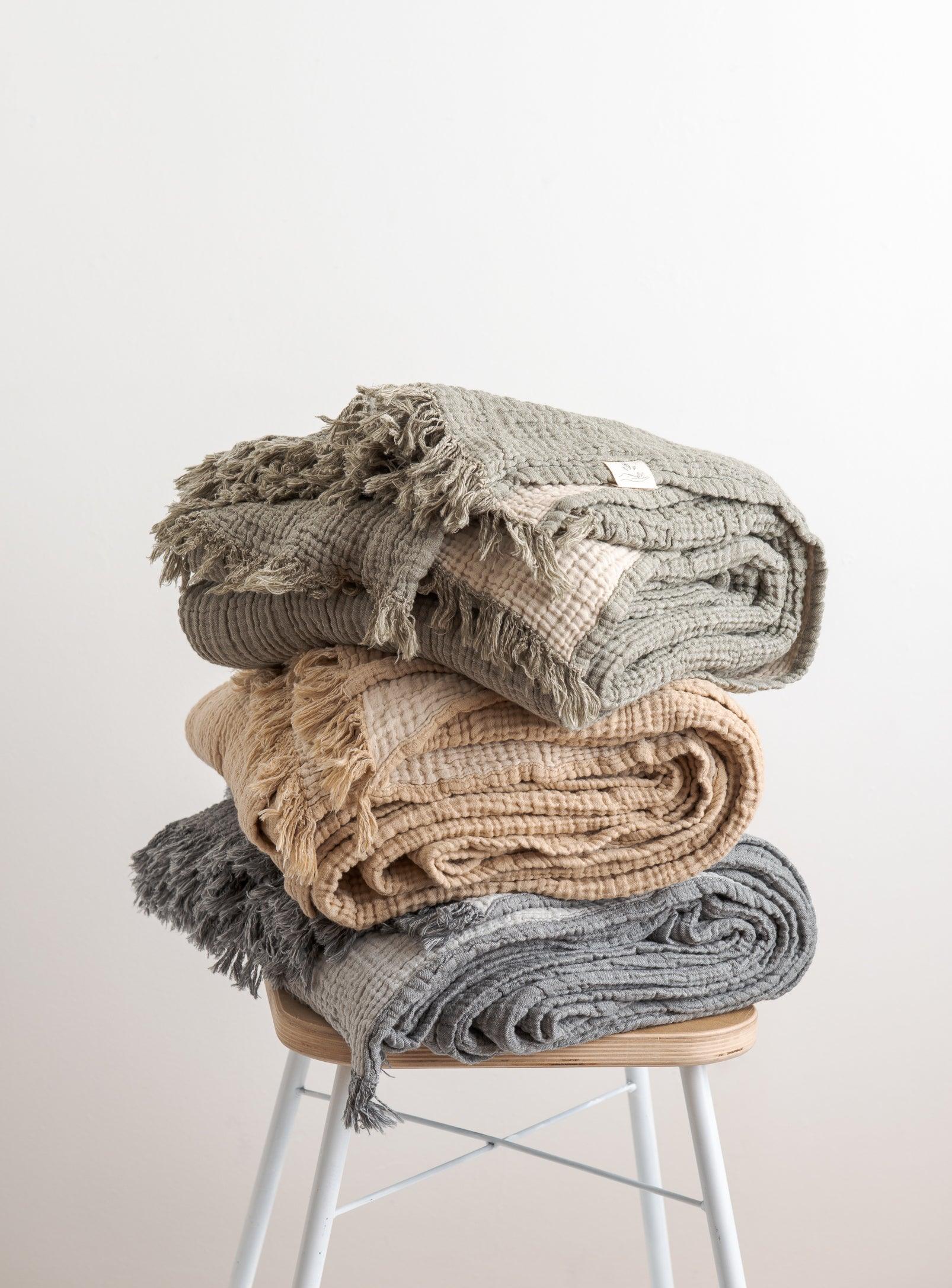 Double Blanket - Charcoal & Silver - Confetti Mill