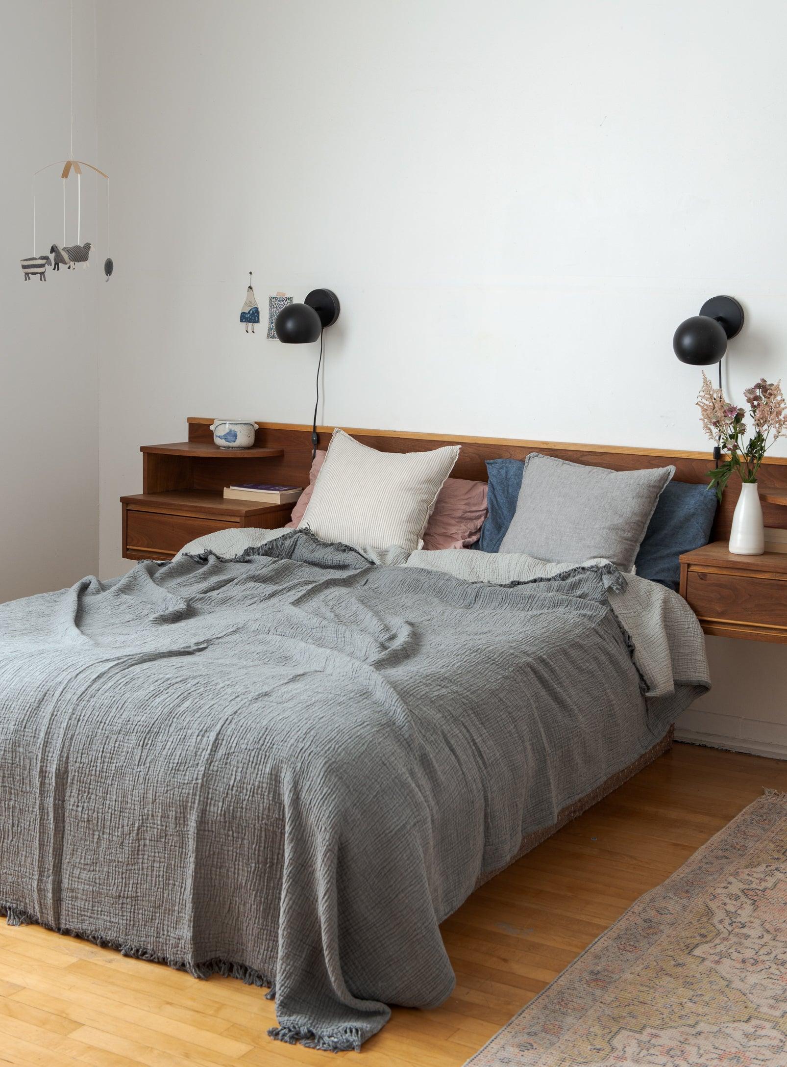 Double Blanket - Charcoal & Silver - Confetti Mill