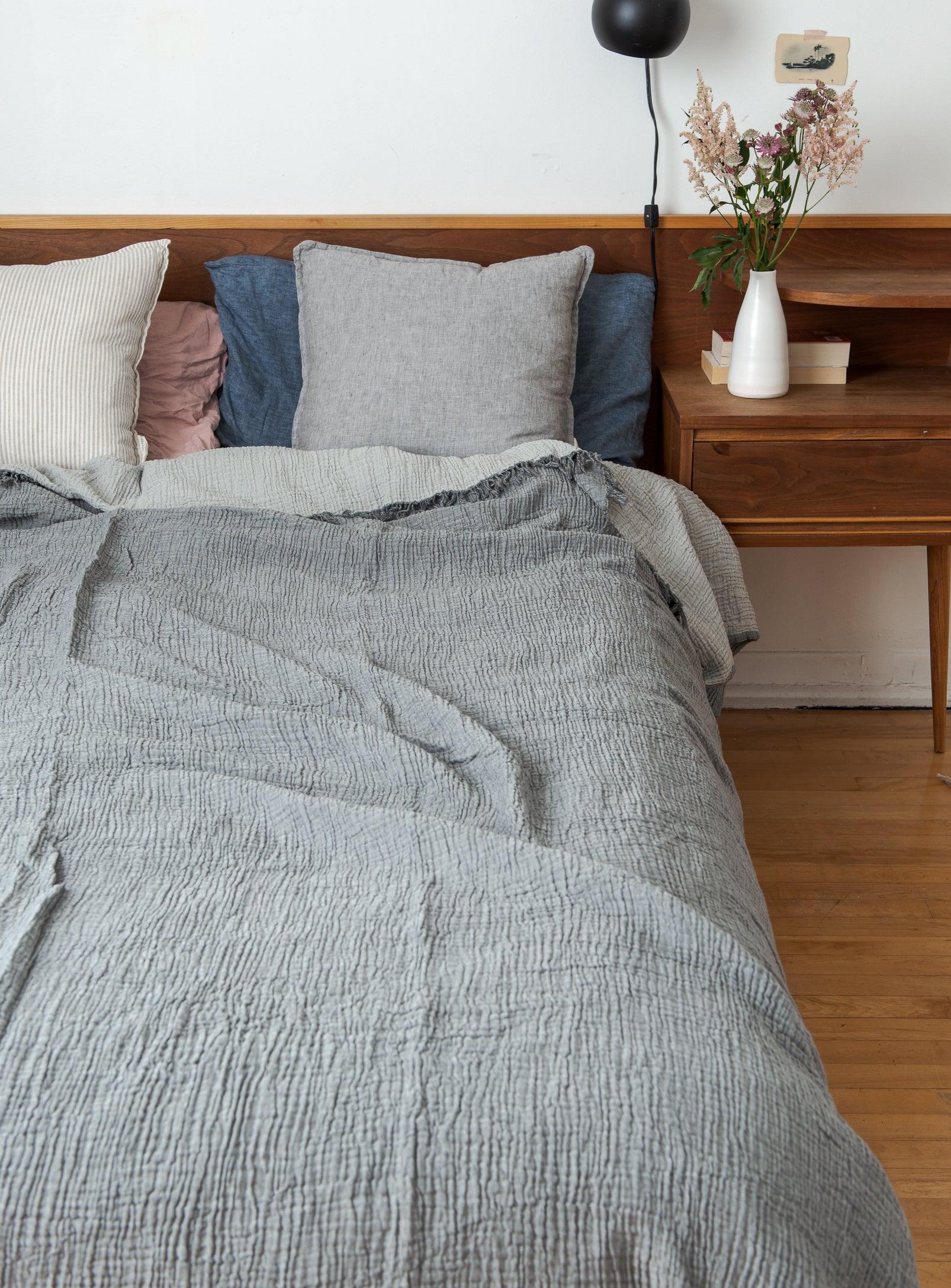 Double Blanket - Charcoal & Silver - Confetti Mill