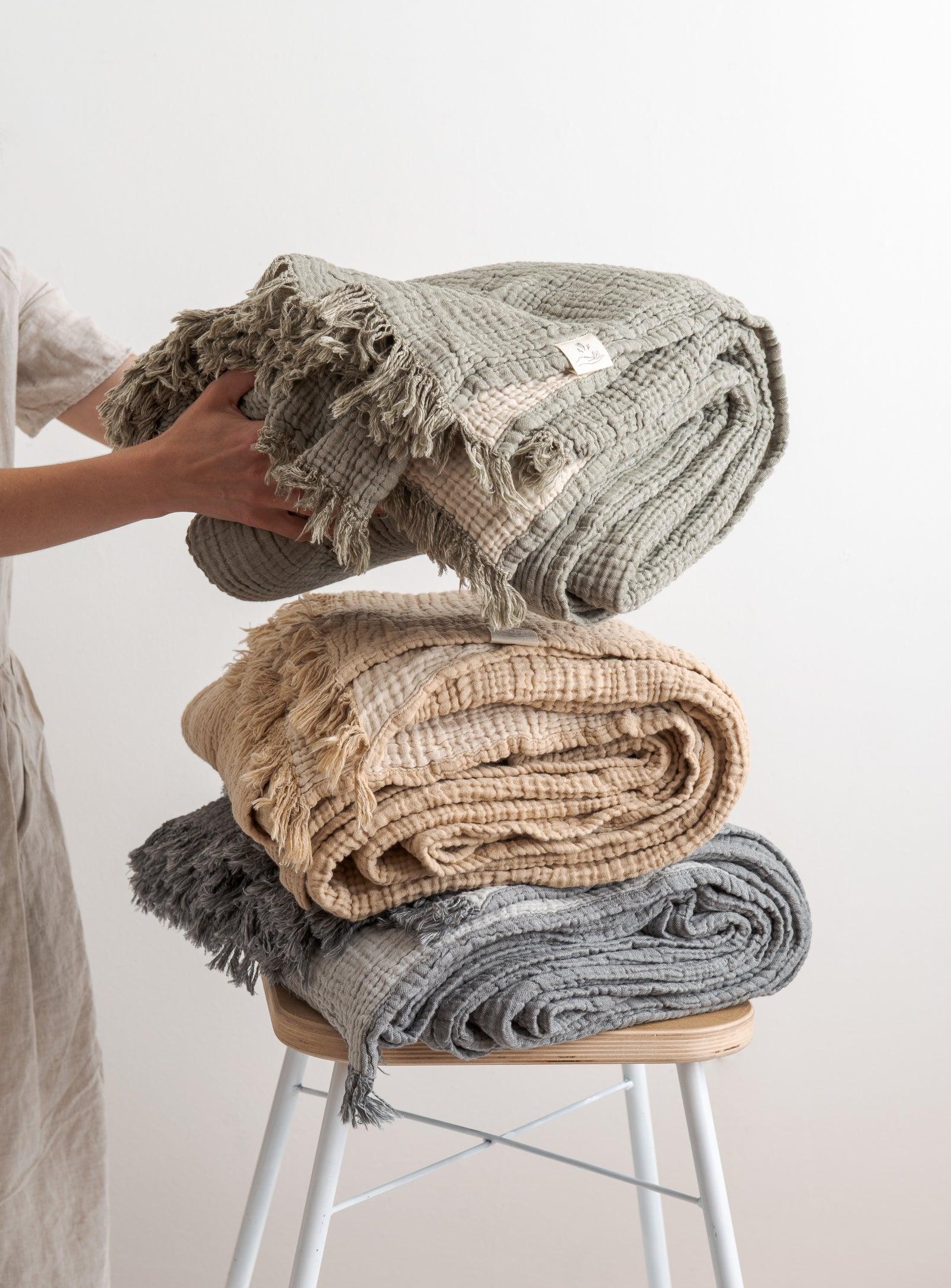 Double Blanket - Mustard & Oatmeal - Confetti Mill