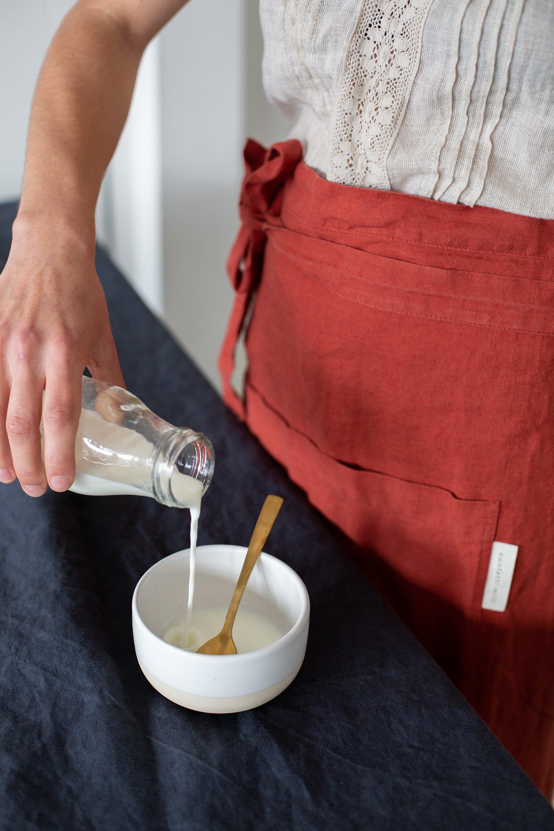 Half Linen Apron - Terracota - Confetti Mill