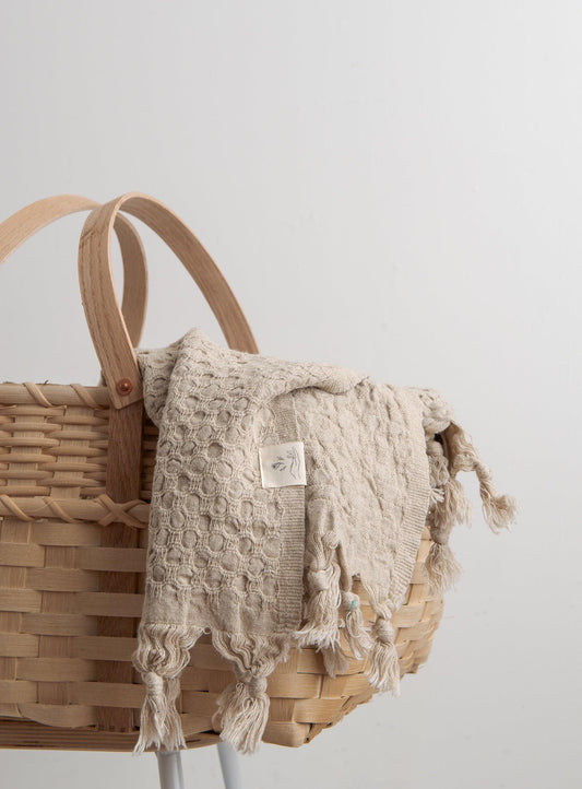 Linen and Cotton Throw - Natural - Confetti Mill