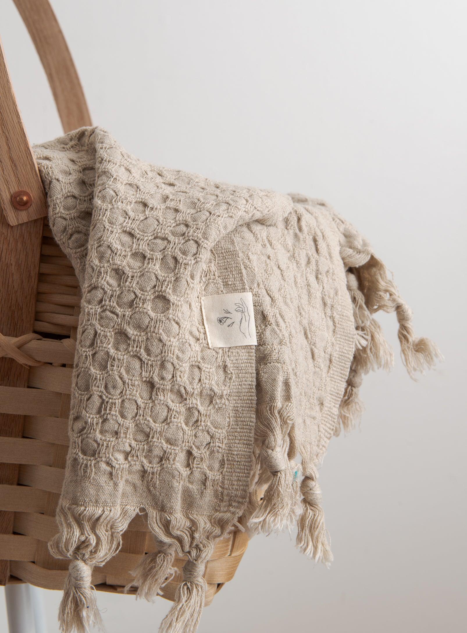 Linen and Cotton Throw - Natural - Confetti Mill