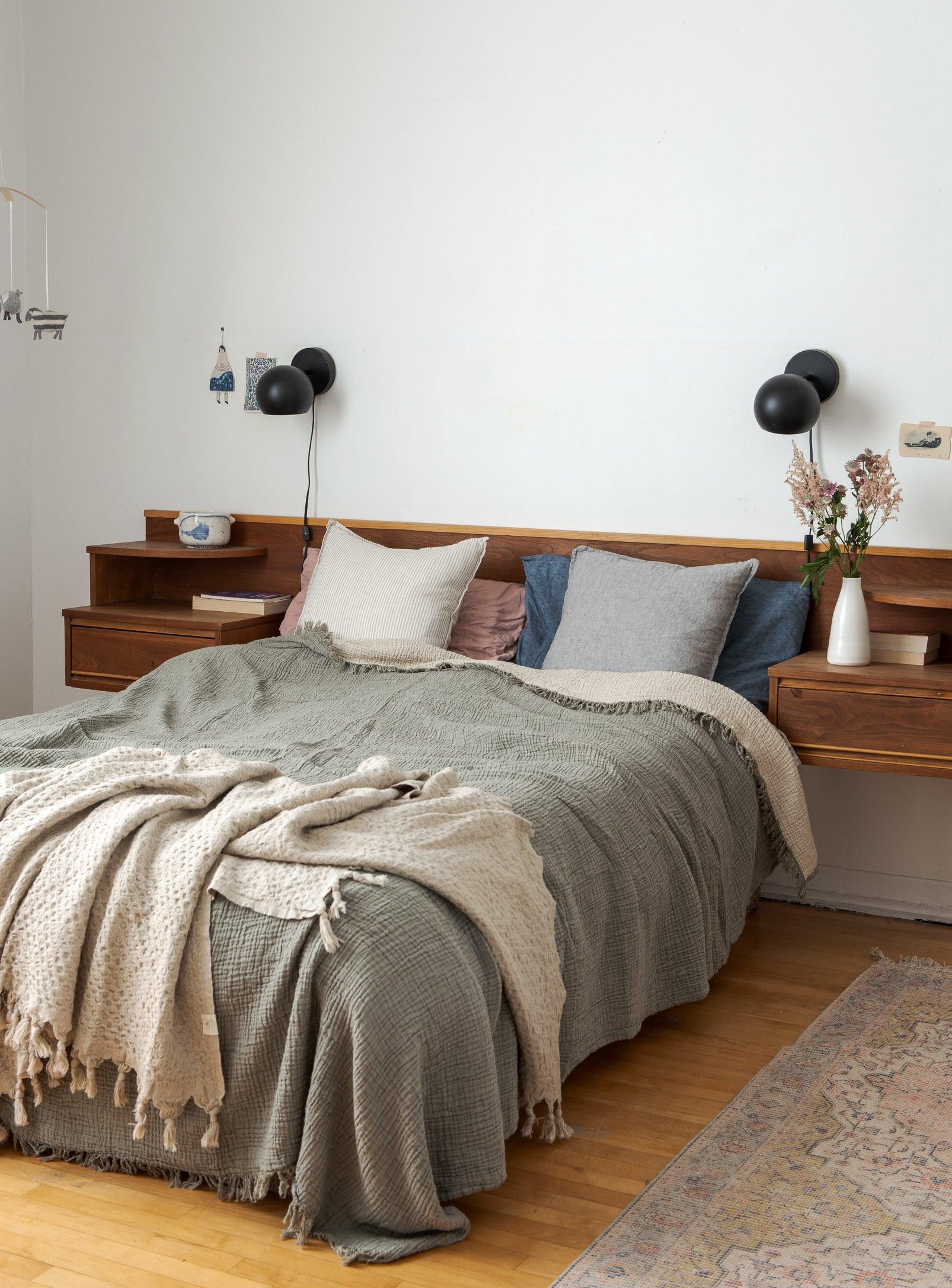 Linen and Cotton Throw - Natural - Confetti Mill
