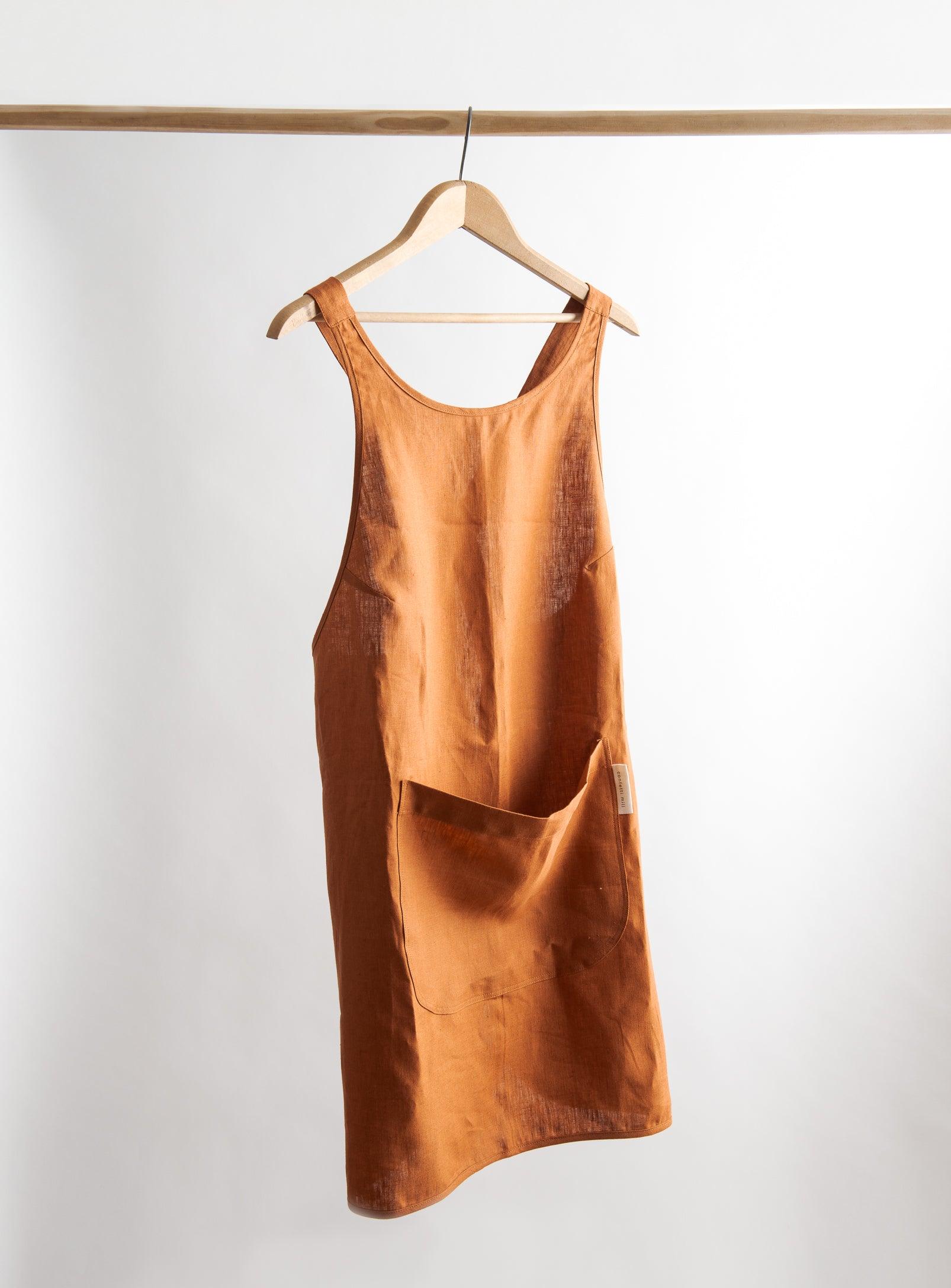 Linen Apron - Burnt orange - Confetti Mill