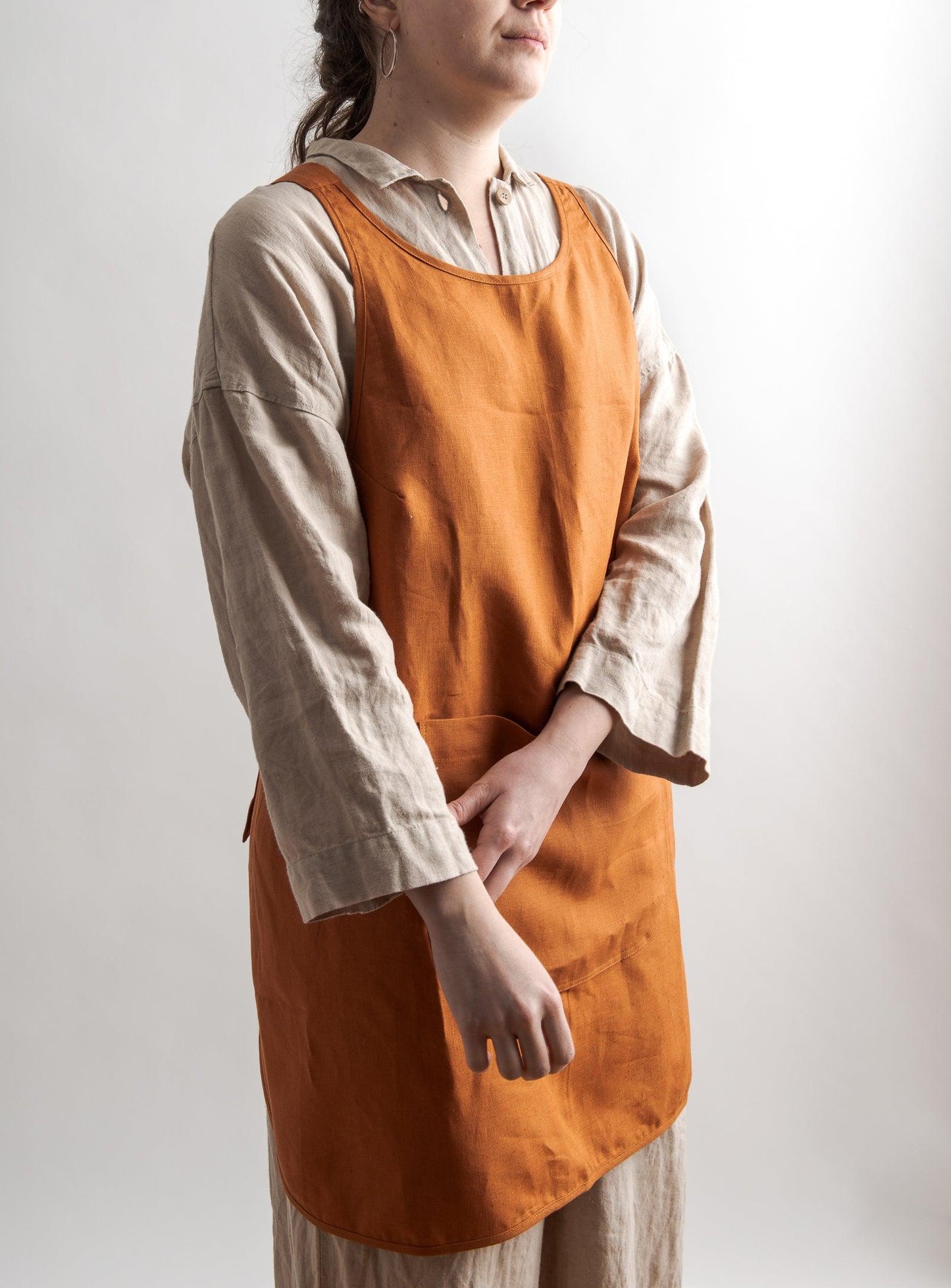 Linen Apron - Burnt orange - Confetti Mill