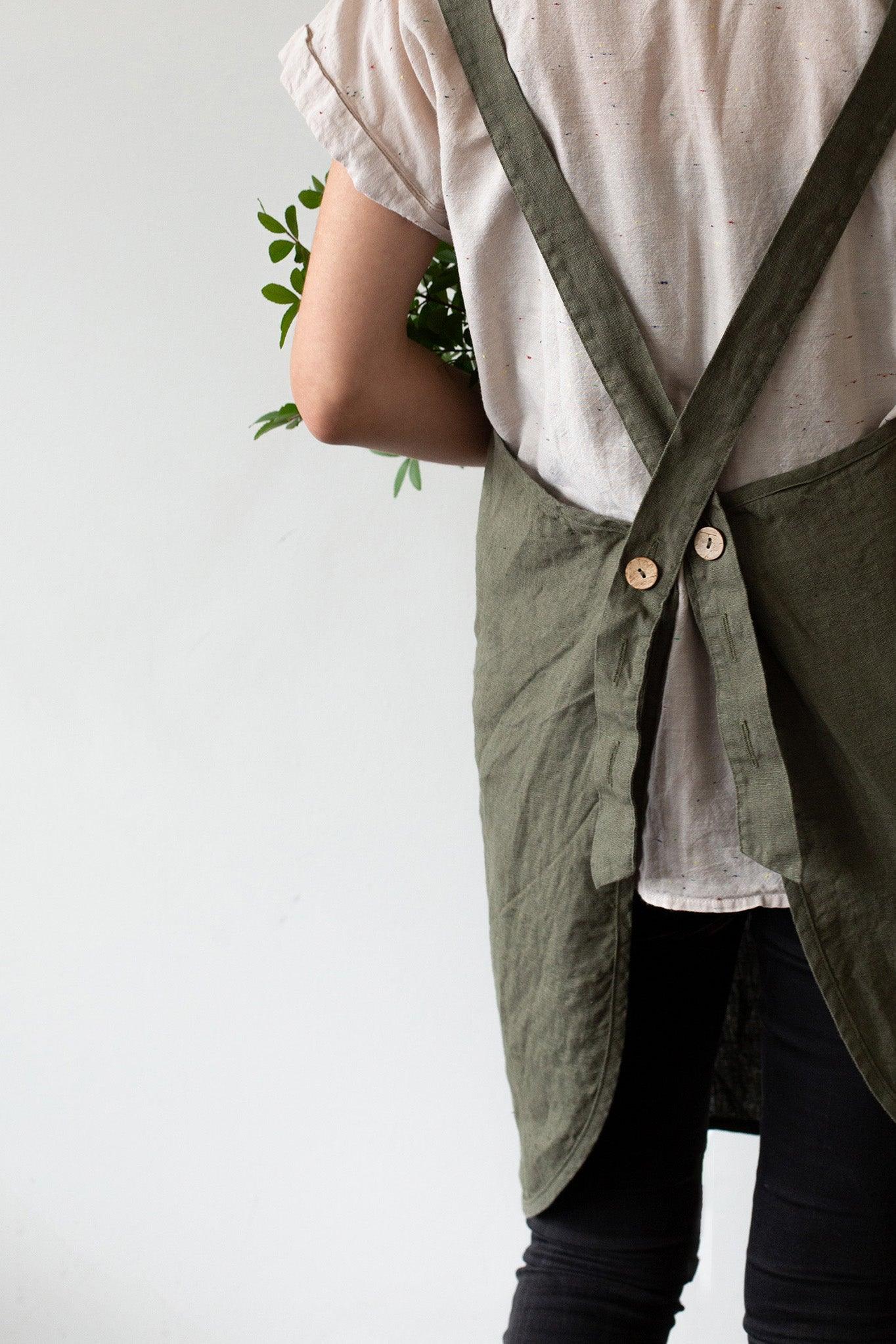 Linen Apron - Forest green - Confetti Mill