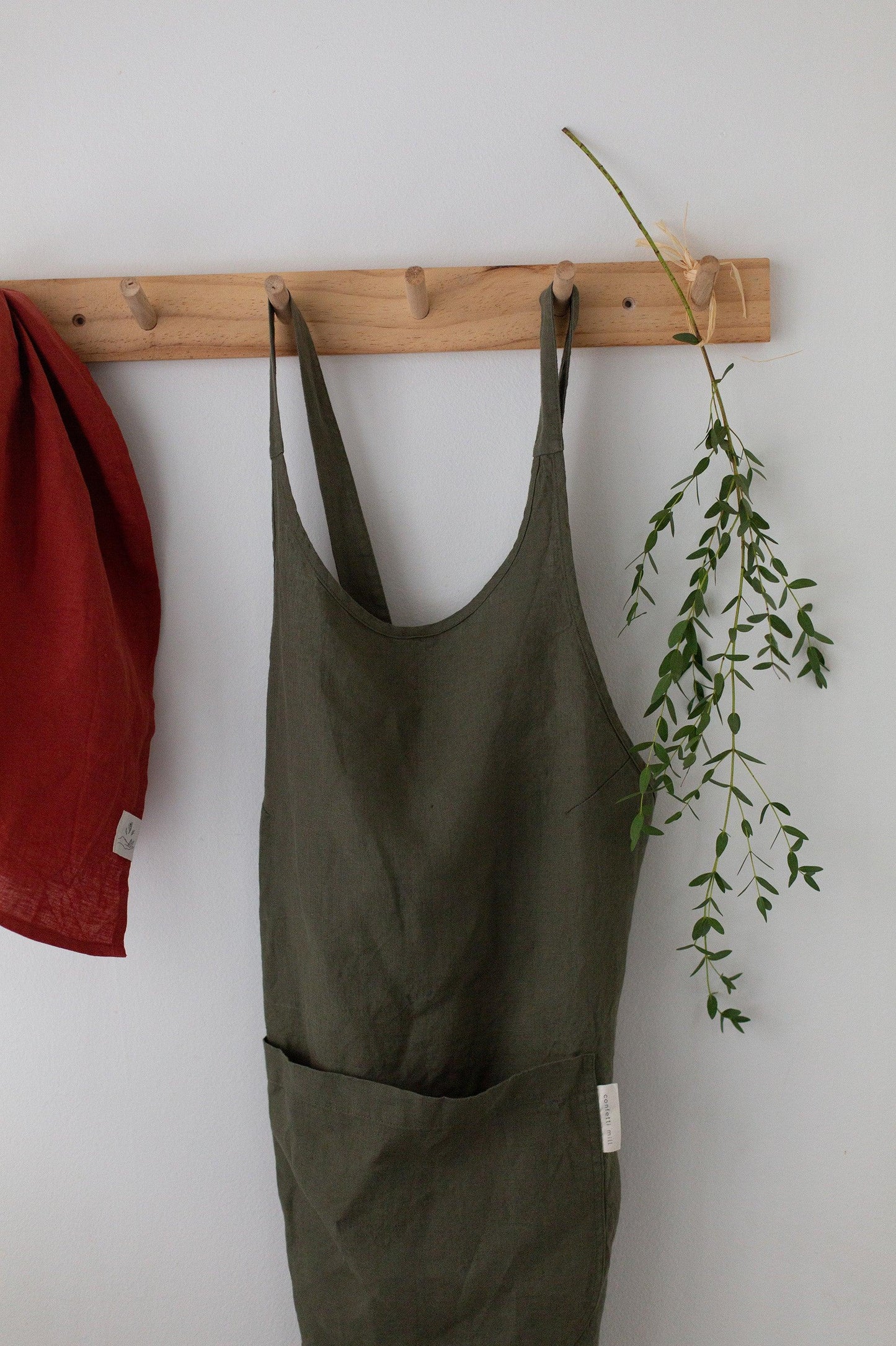 Linen Apron - Forest green - Confetti Mill