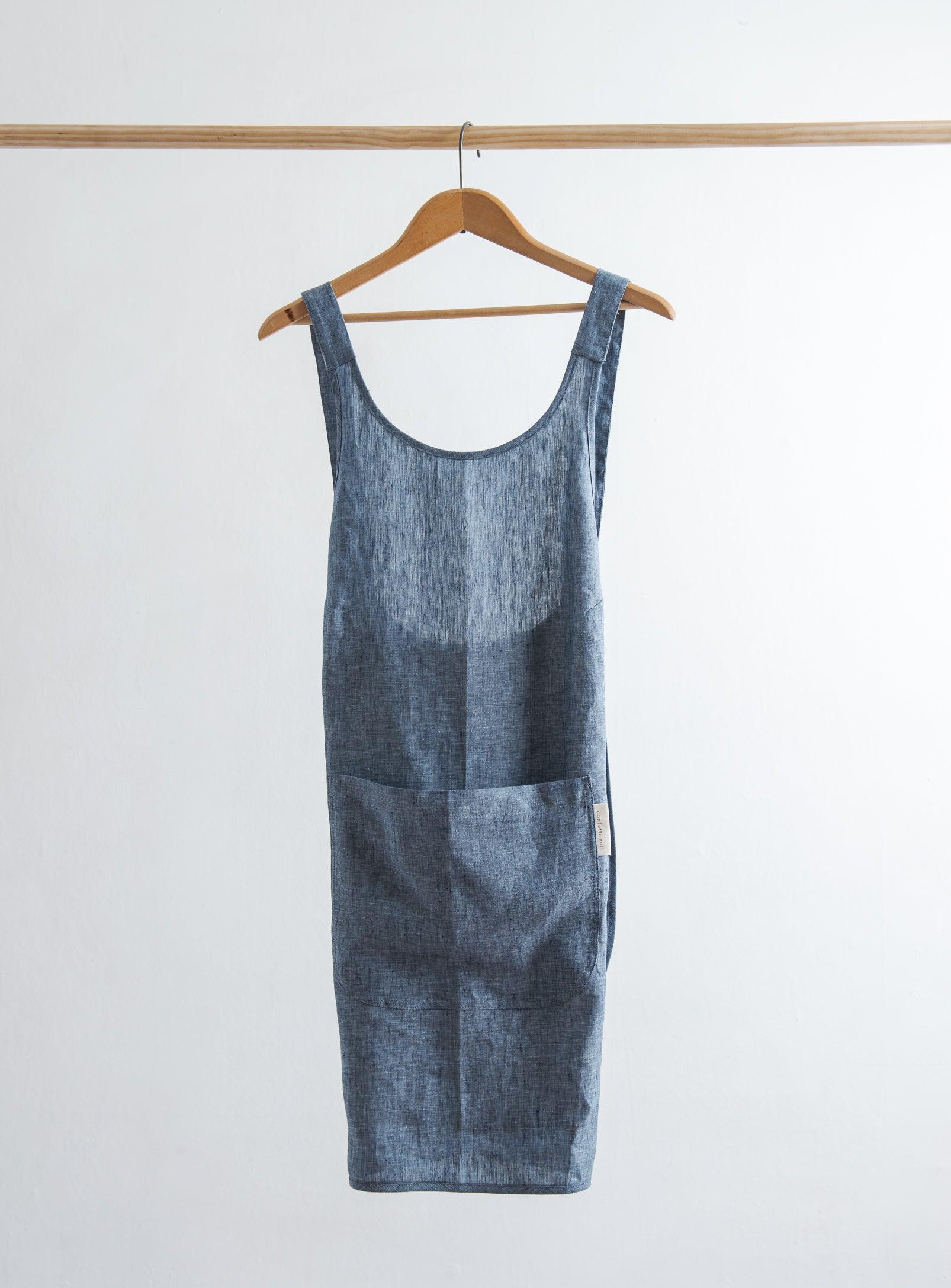 Linen Apron - Navy - Confetti Mill