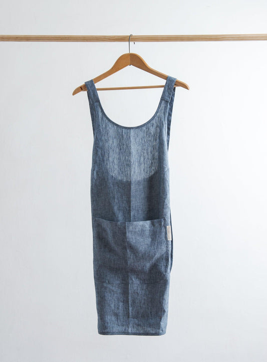 Linen Apron - Navy - Confetti Mill