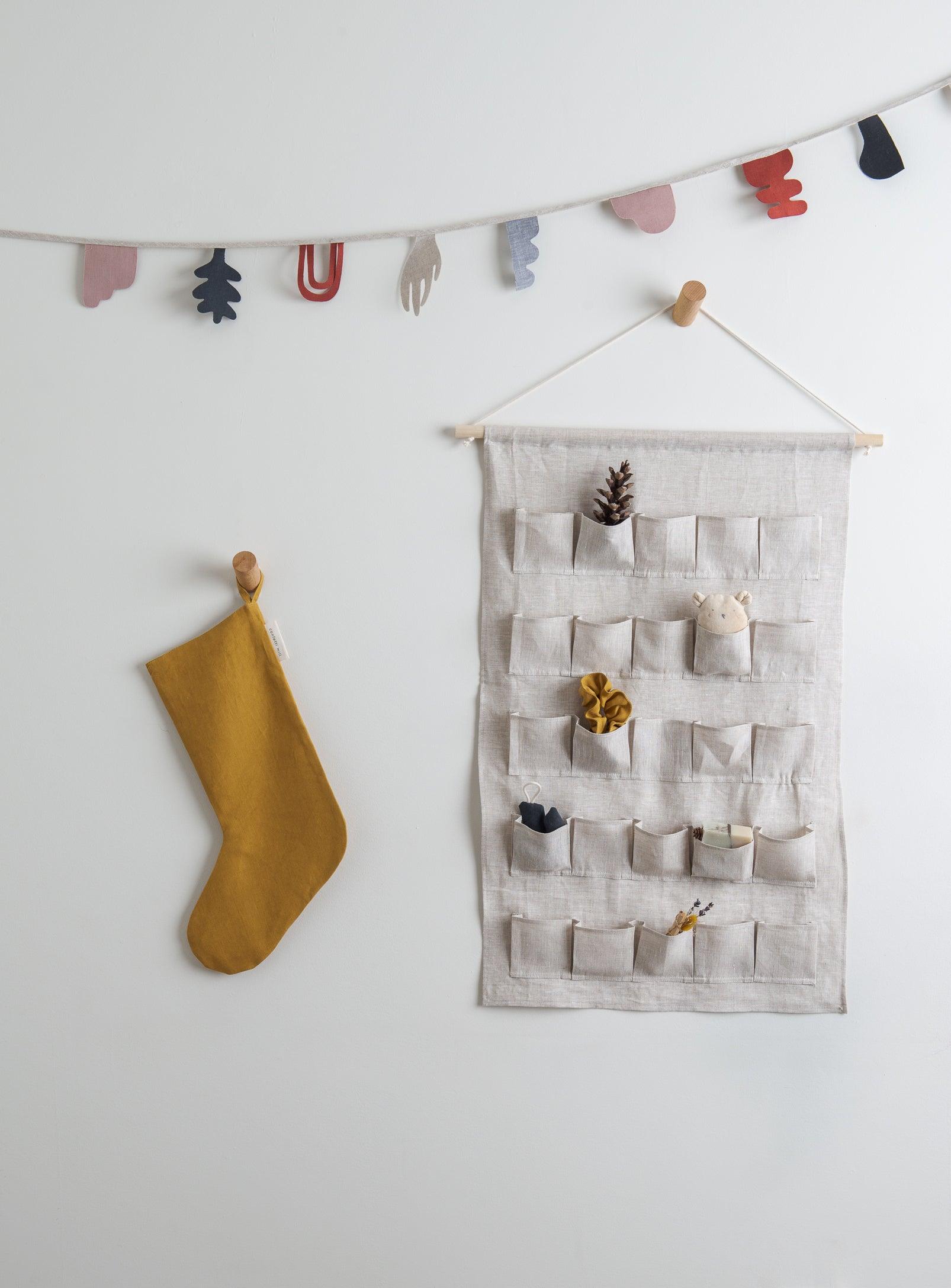 Linen Christmas stockings - Confetti Mill