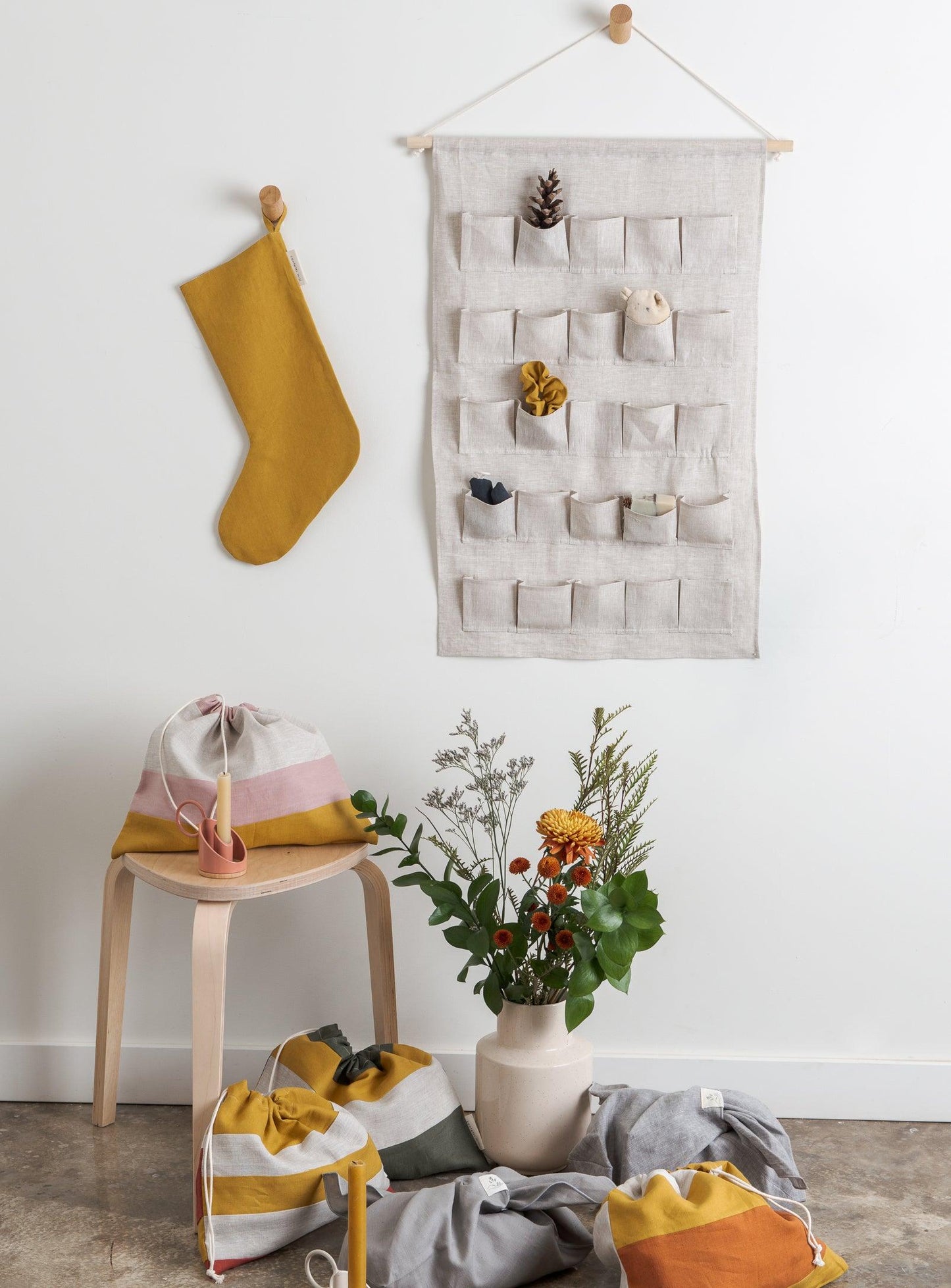 Linen Christmas stockings - Confetti Mill