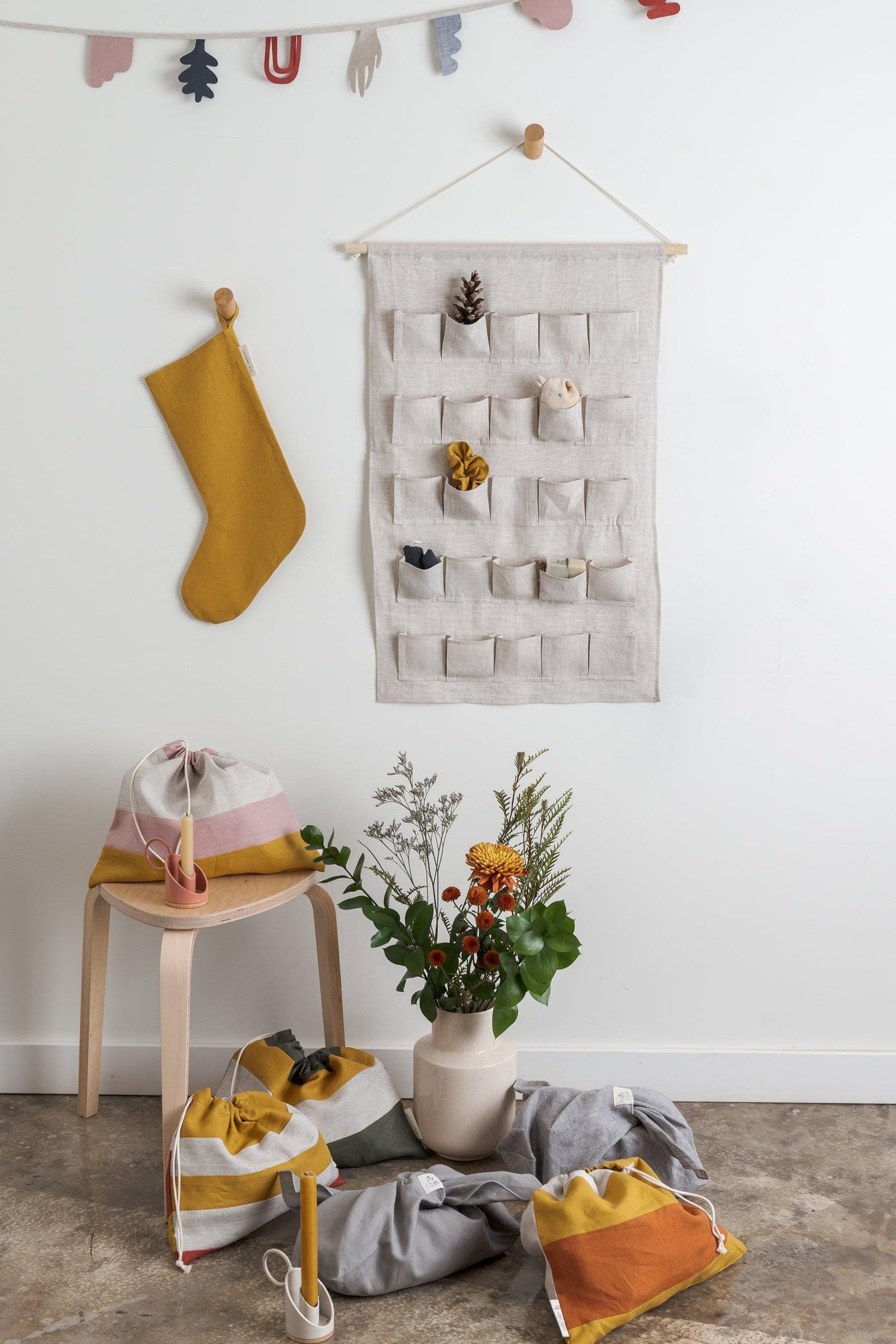 Linen Christmas stockings - Confetti Mill