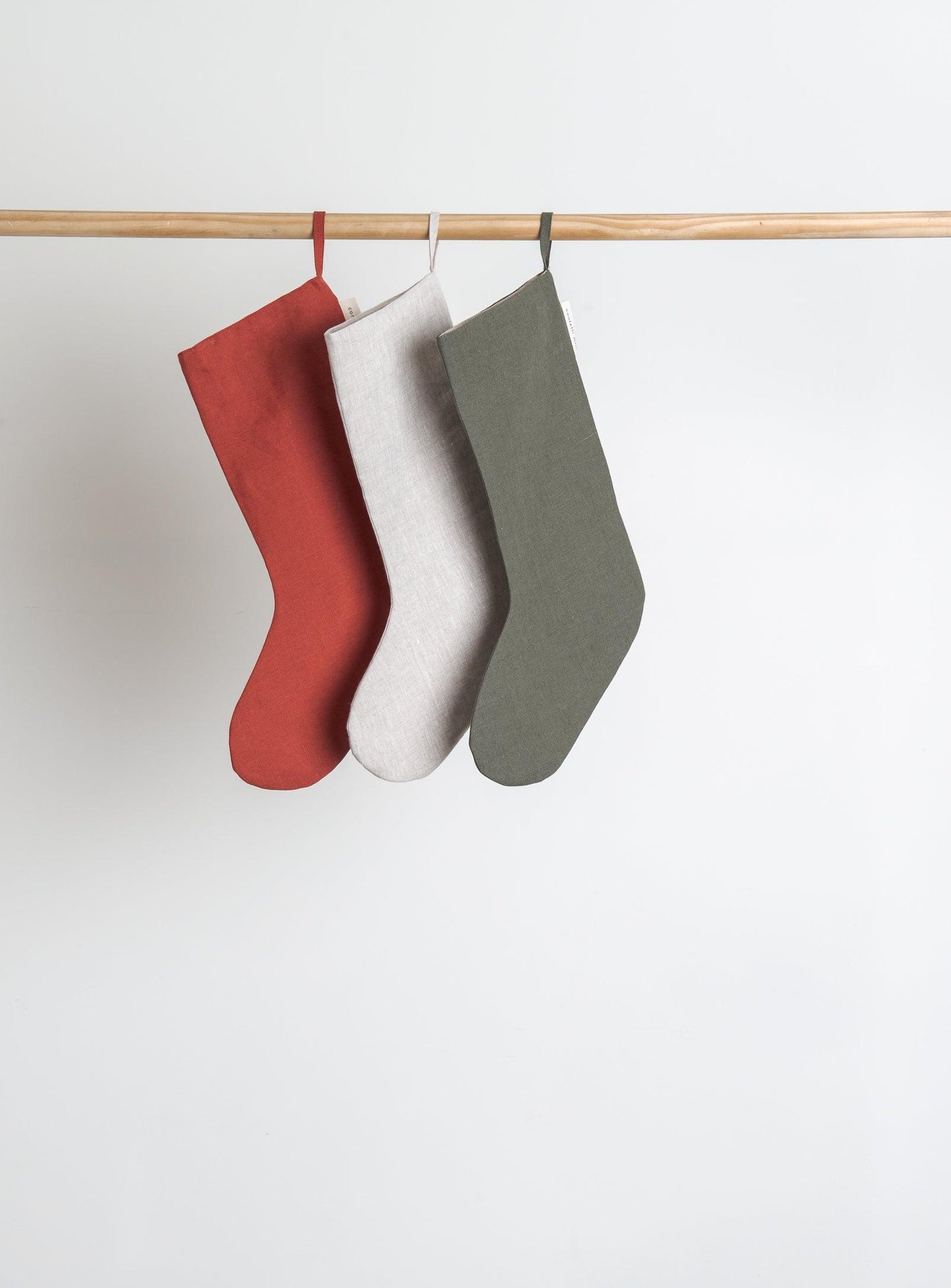 Linen Christmas stockings - Confetti Mill