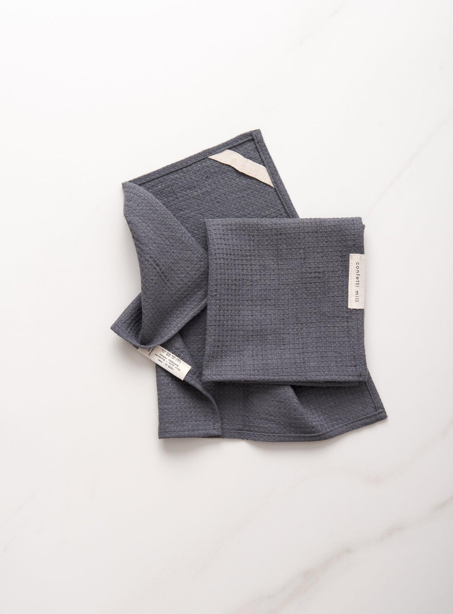 Linen Dishcloths - Grey Waffle - Confetti Mill