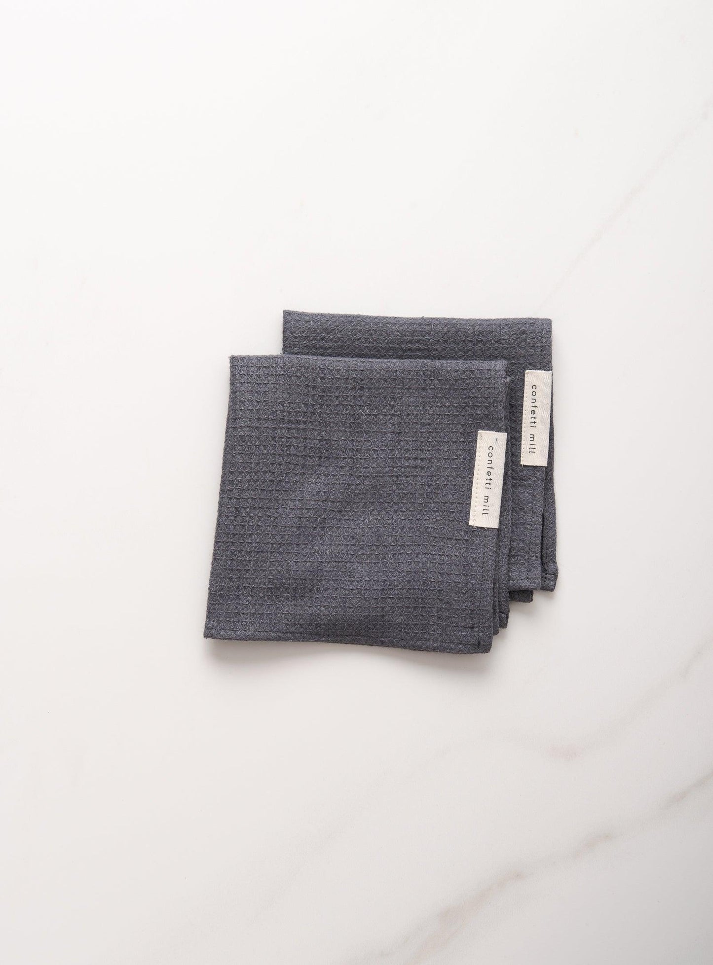 Linen Dishcloths - Grey Waffle - Confetti Mill