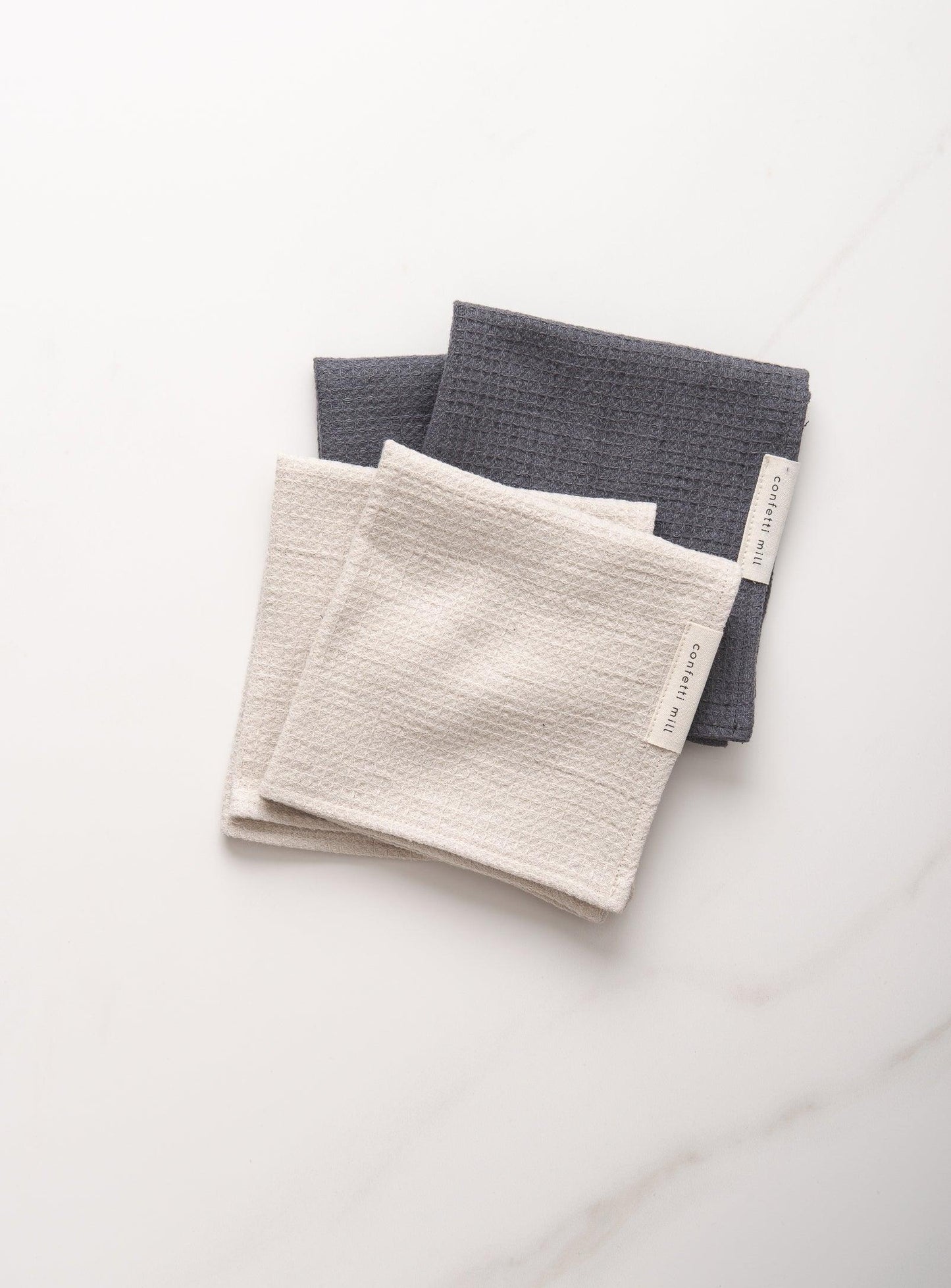 Linen Dishcloths - Grey Waffle - Confetti Mill