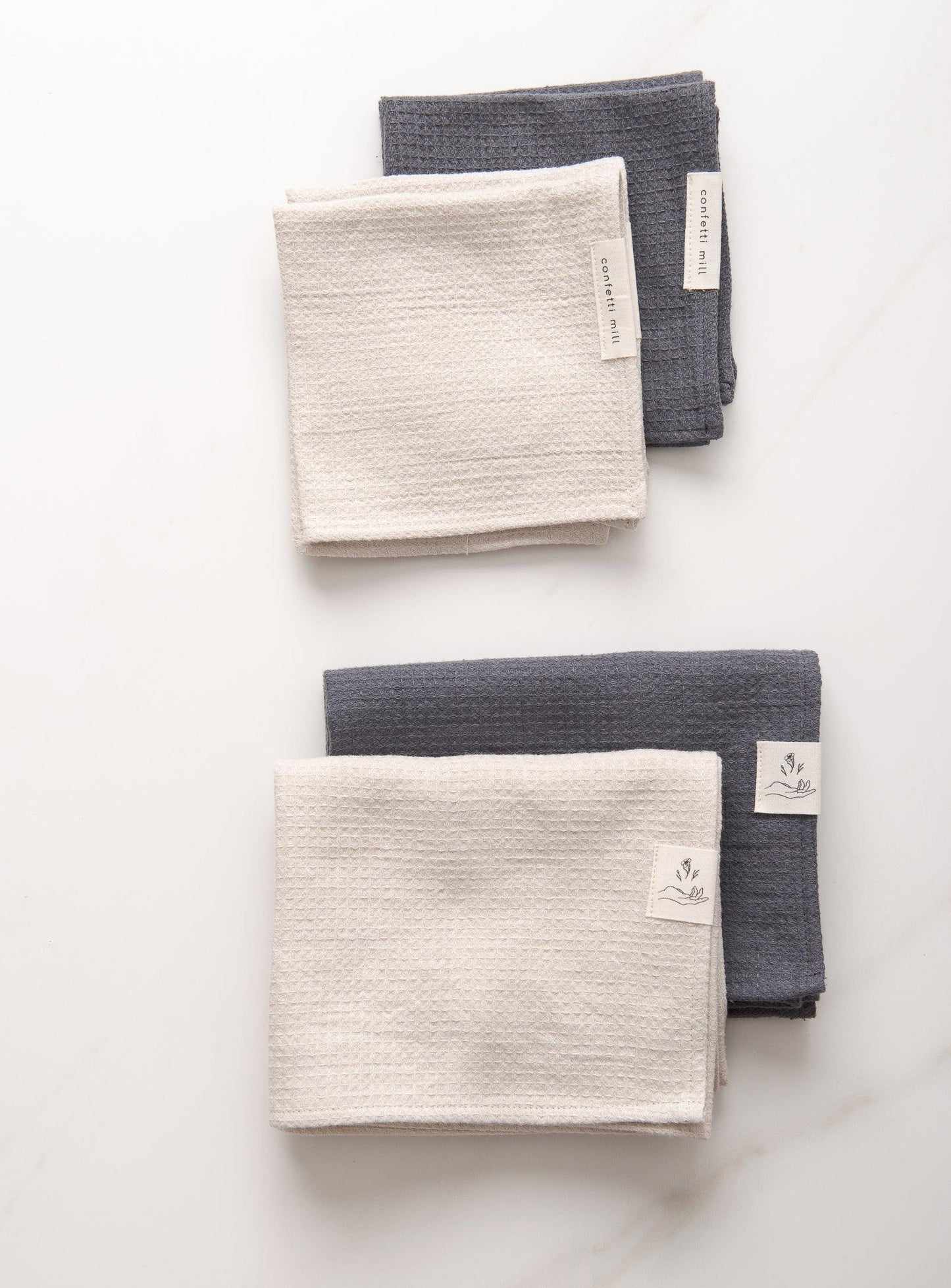 Linen Dishcloths - Grey Waffle - Confetti Mill