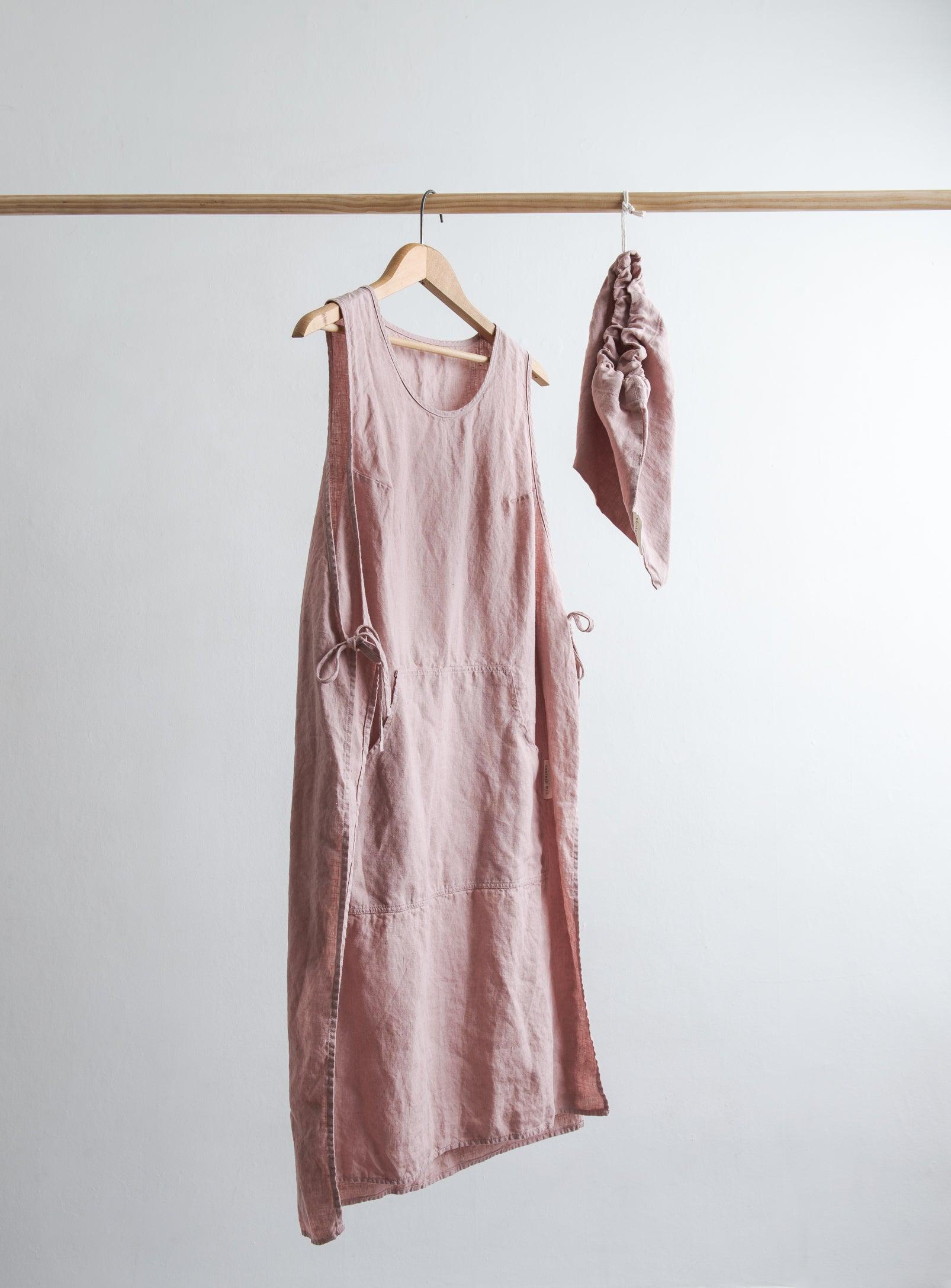 Linen Gardener Apron - Dusty-pink - Confetti Mill