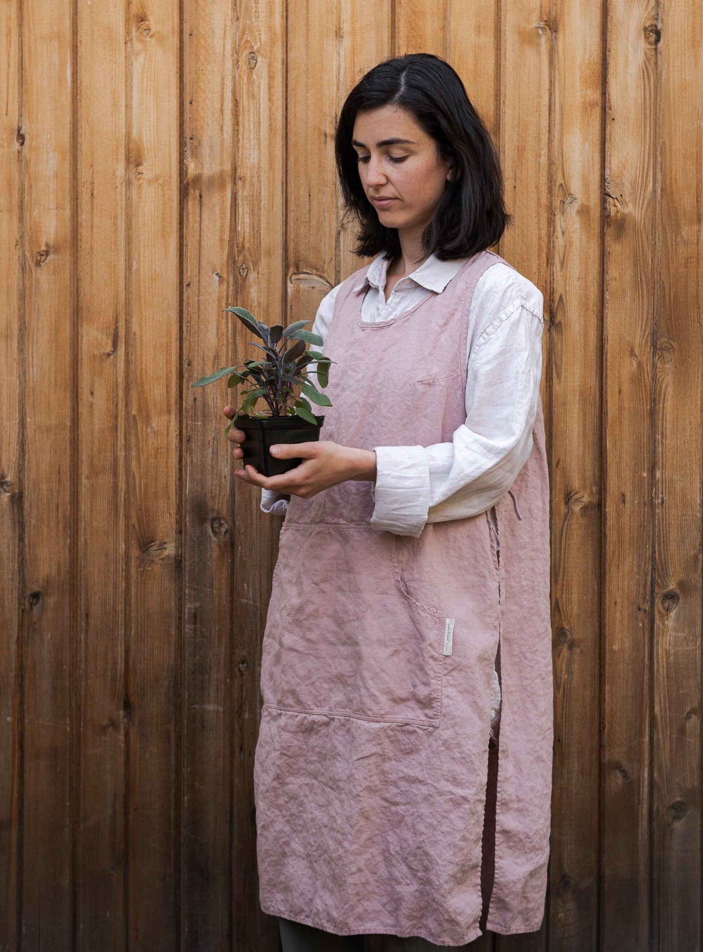 Linen Gardener Apron - Dusty-pink - Confetti Mill
