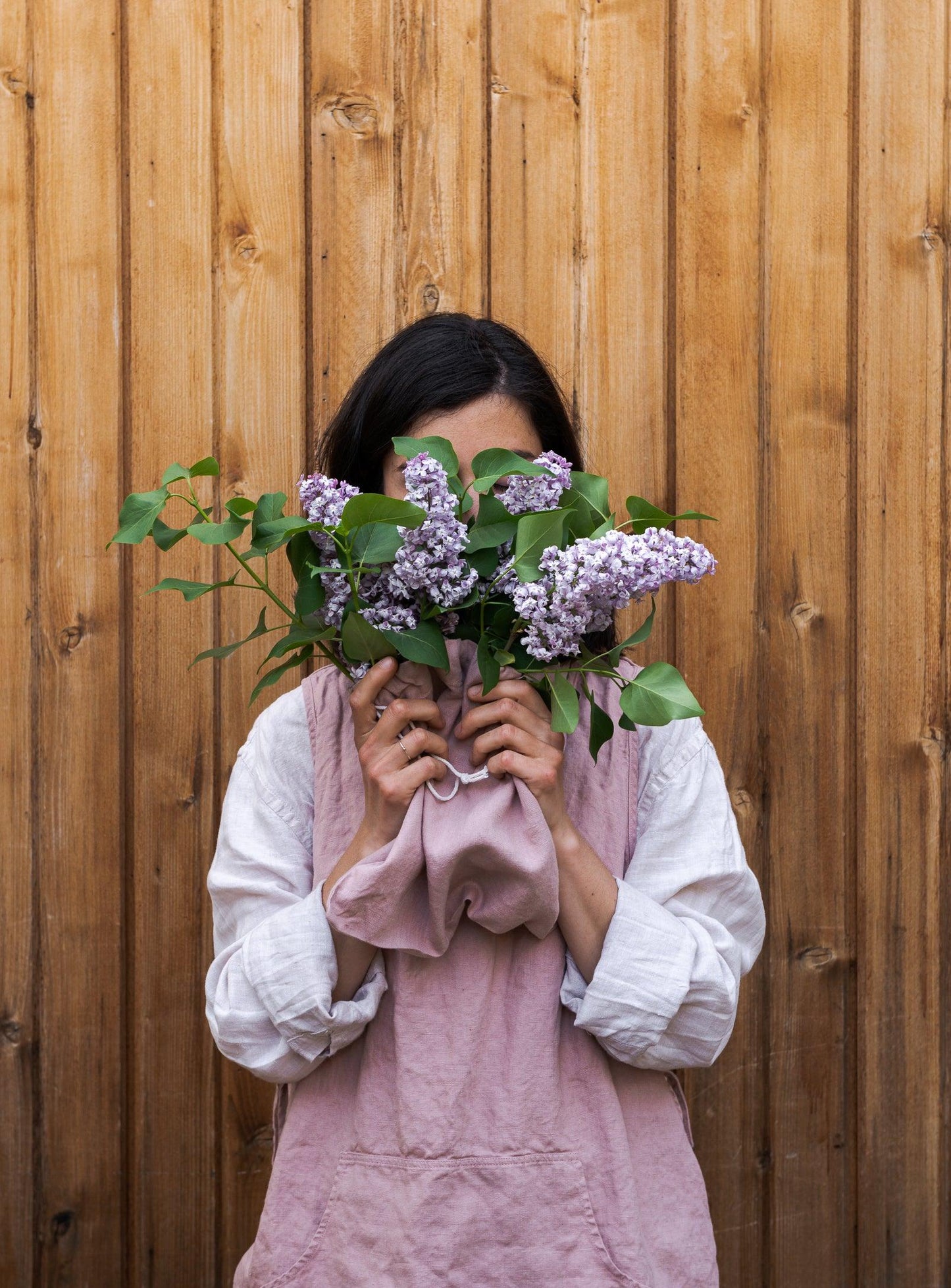 Linen Gardener Apron - Dusty-pink - Confetti Mill