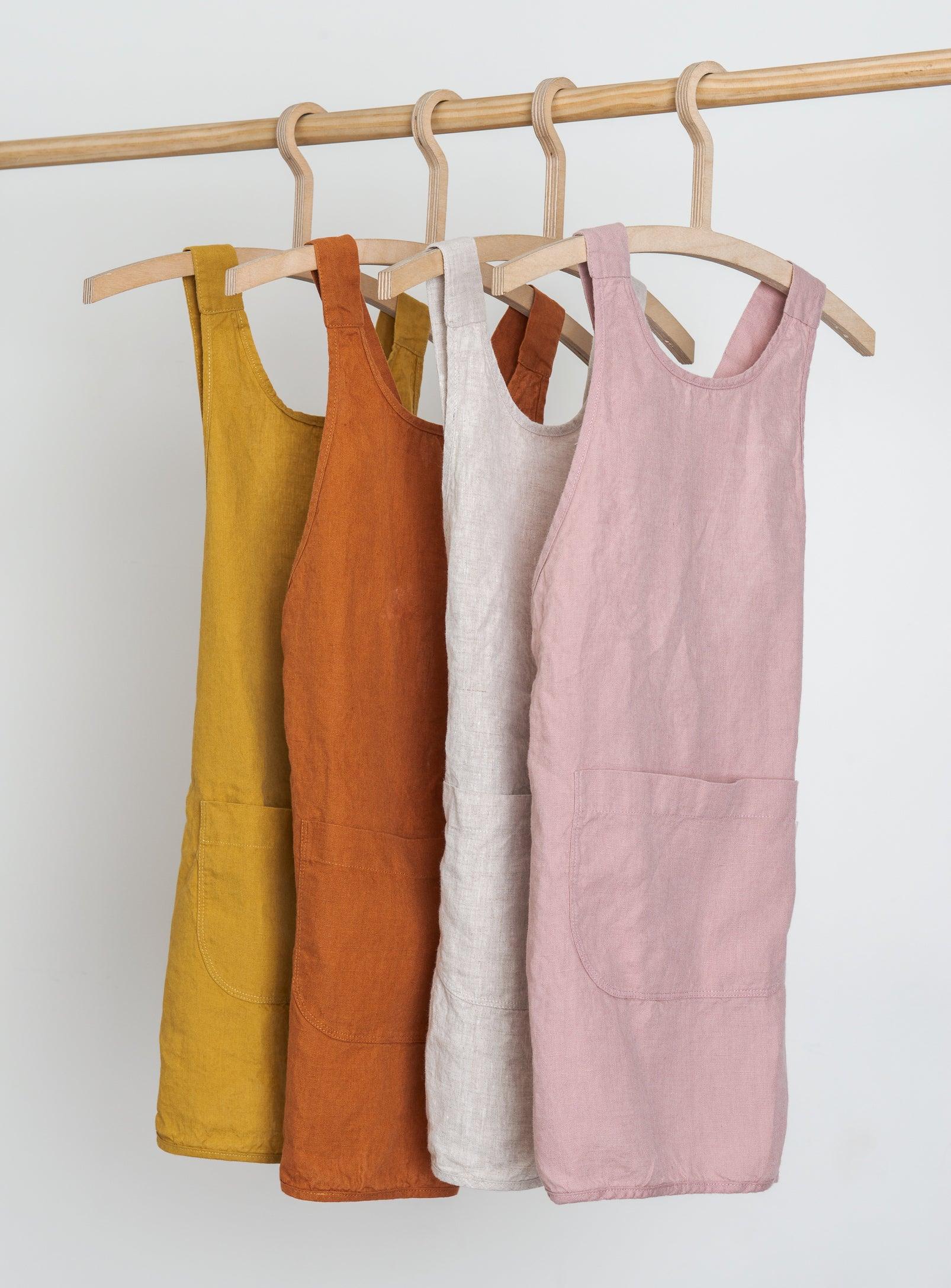 Linen Kids Apron - Dusty-pink - Confetti Mill