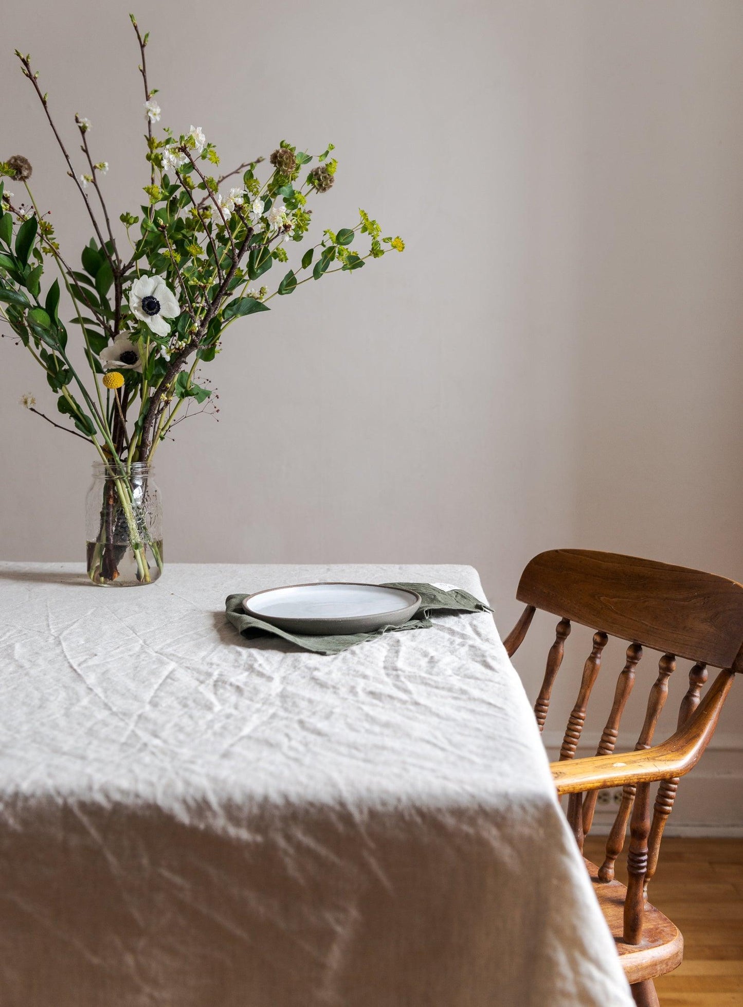 Linen Tablecloth - Oatmeal - Confetti Mill