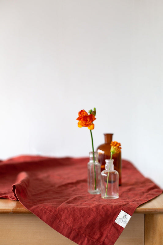 Linen Tablecloth - Terracota - Confetti Mill