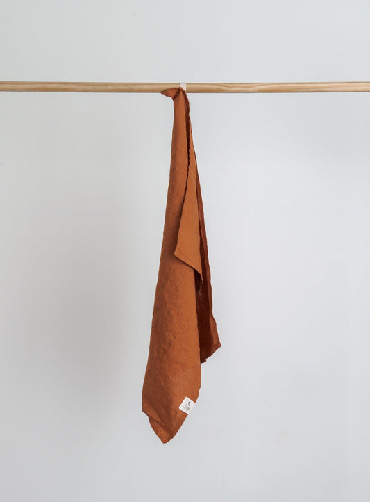 Linen Tea Towel - Burnt Orange - Confetti Mill