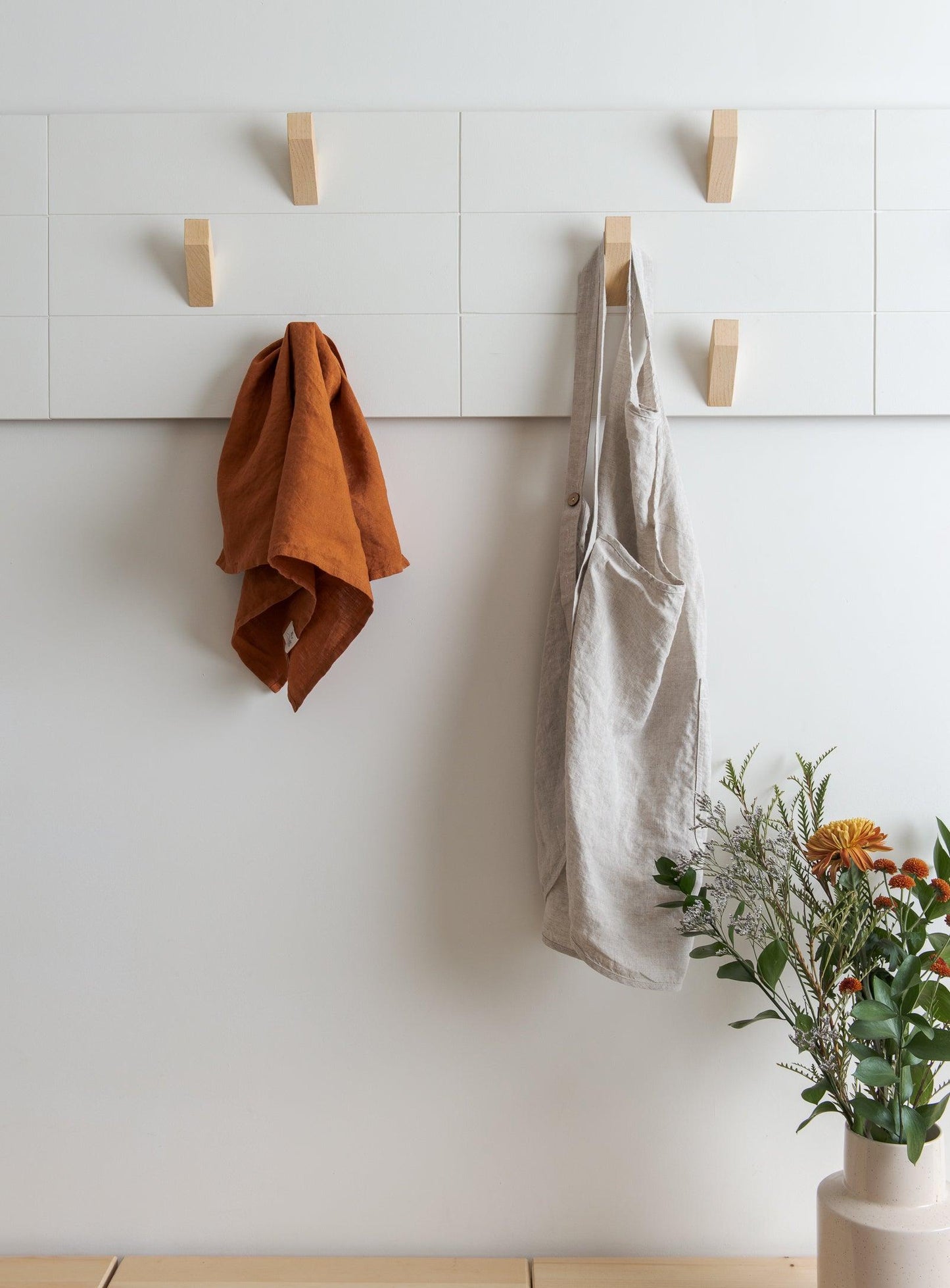 Linen Tea Towel - Burnt Orange - Confetti Mill