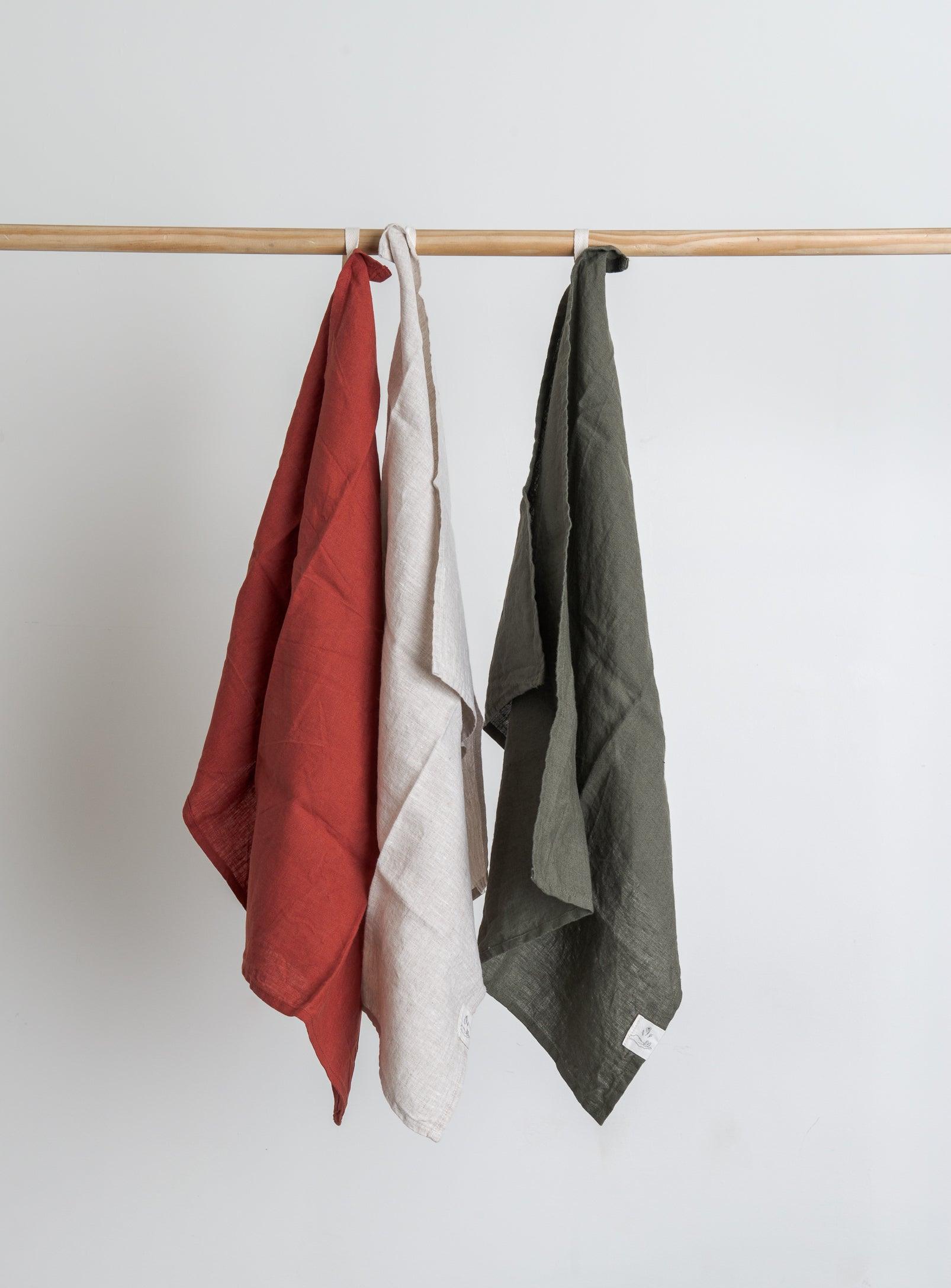 Linen Tea Towel - Forest green - Confetti Mill