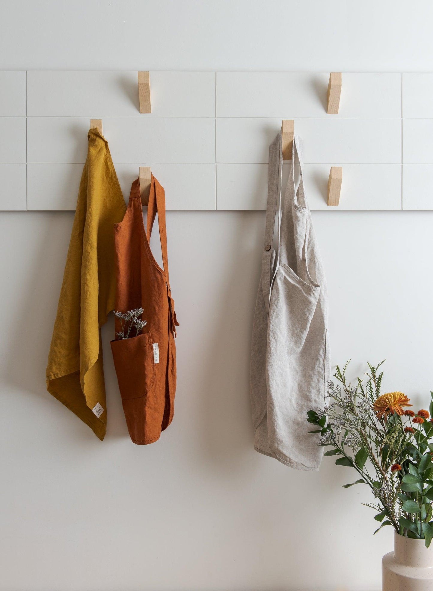 Linen Tea Towel - Ochre - Confetti Mill