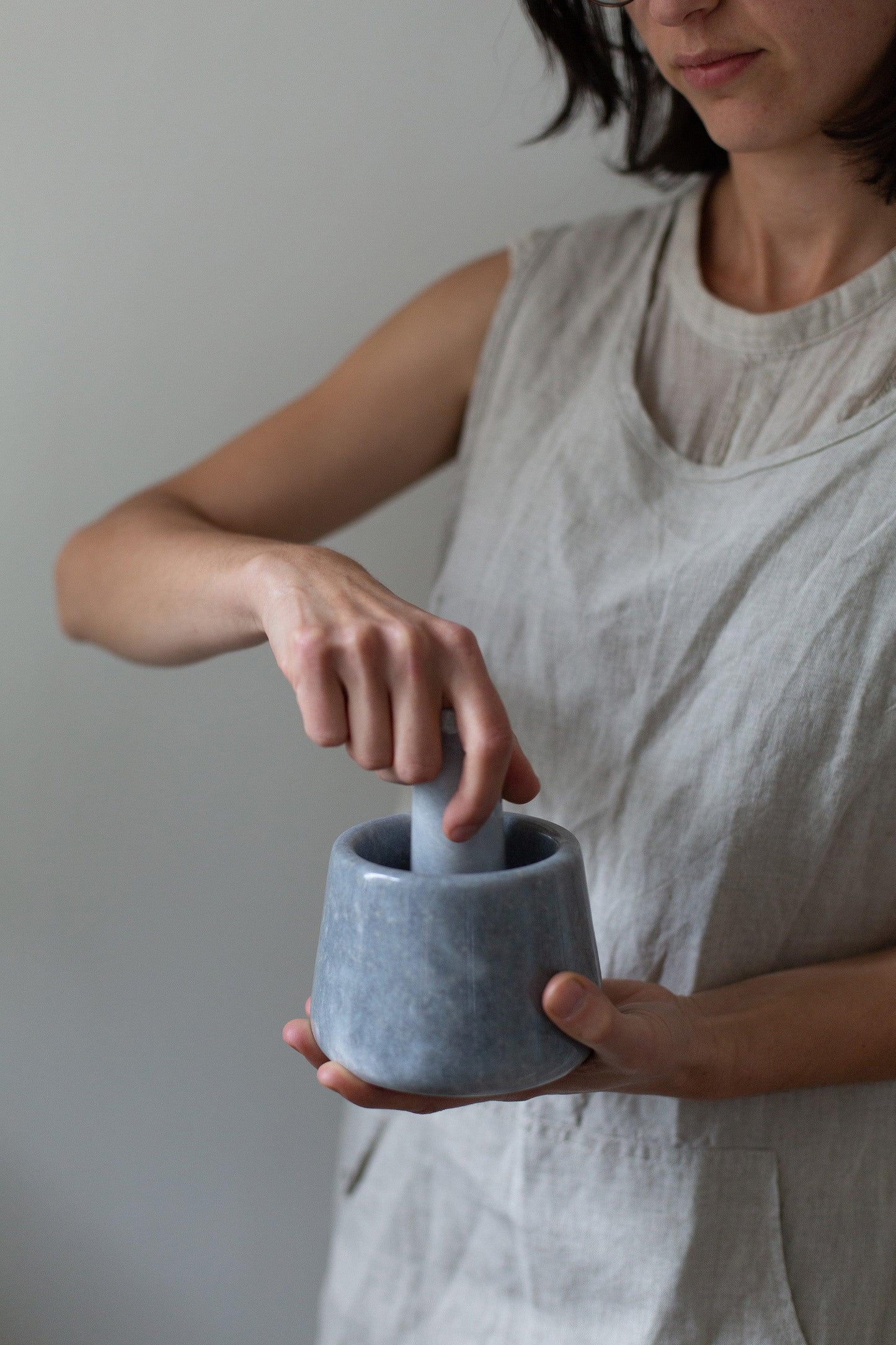 Marble Mortar & Pestle - grey - Confetti Mill