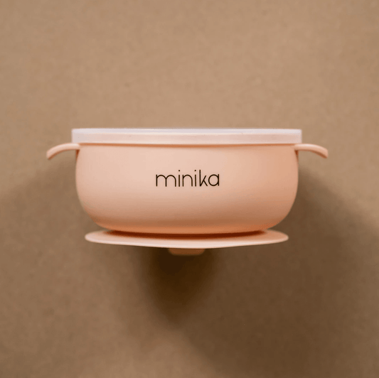 Minica blush colour silicone bowl with lids