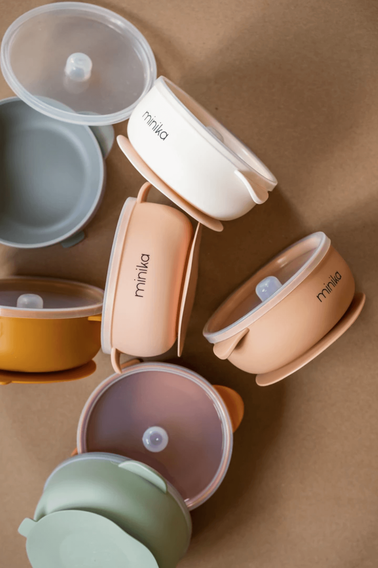 Minika silicone bowls all colours