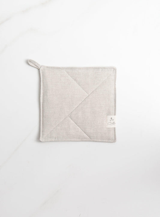 Oatmeal - Linen Pot Holder (Trivet) - Confetti Mill