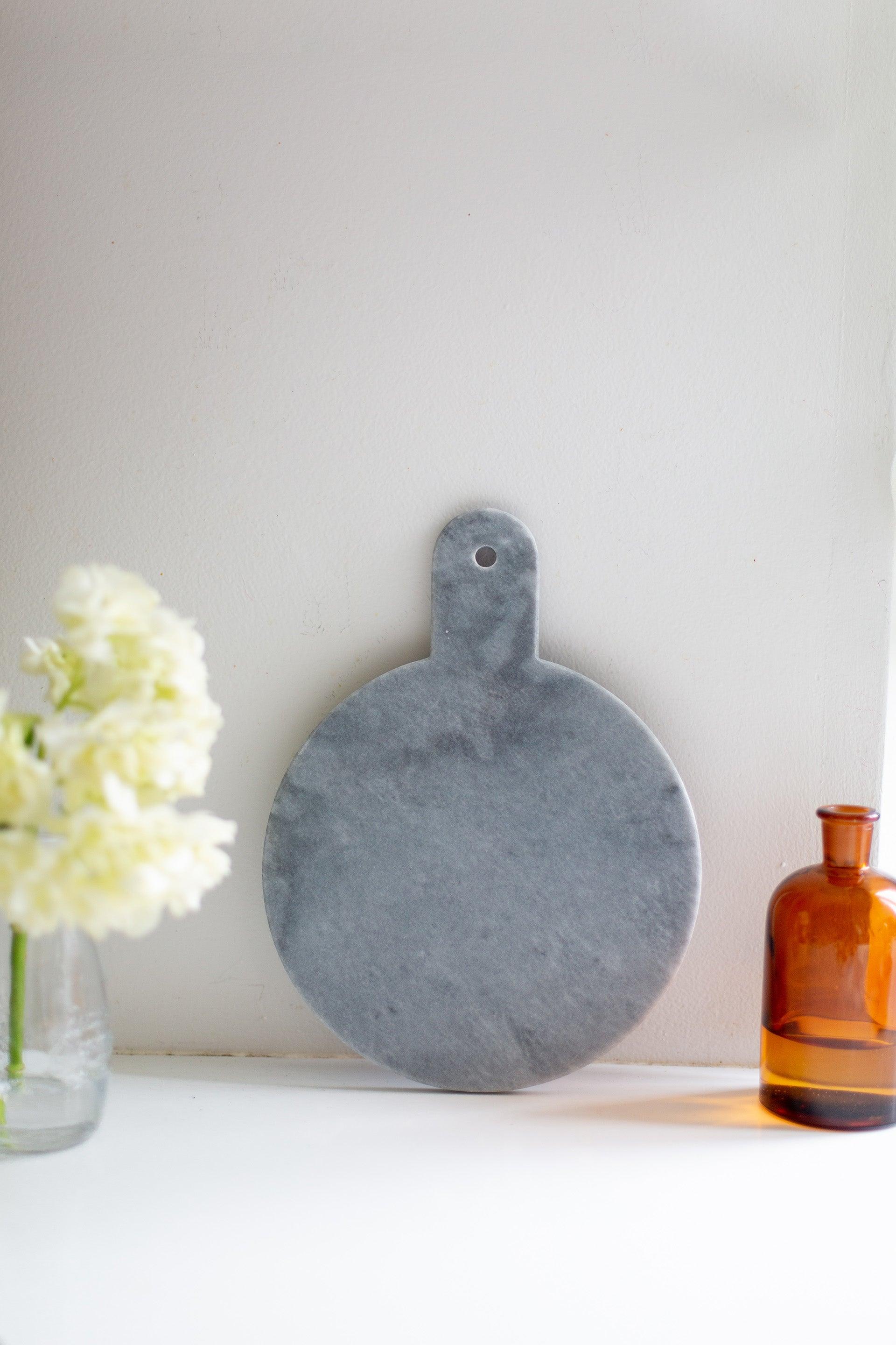 Round Marble Serving Board - grey - Confetti Mill