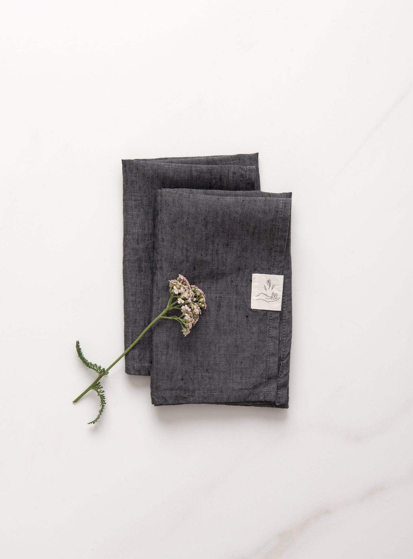 Set of 2 Linen Napkins - Anthracite - Confetti Mill