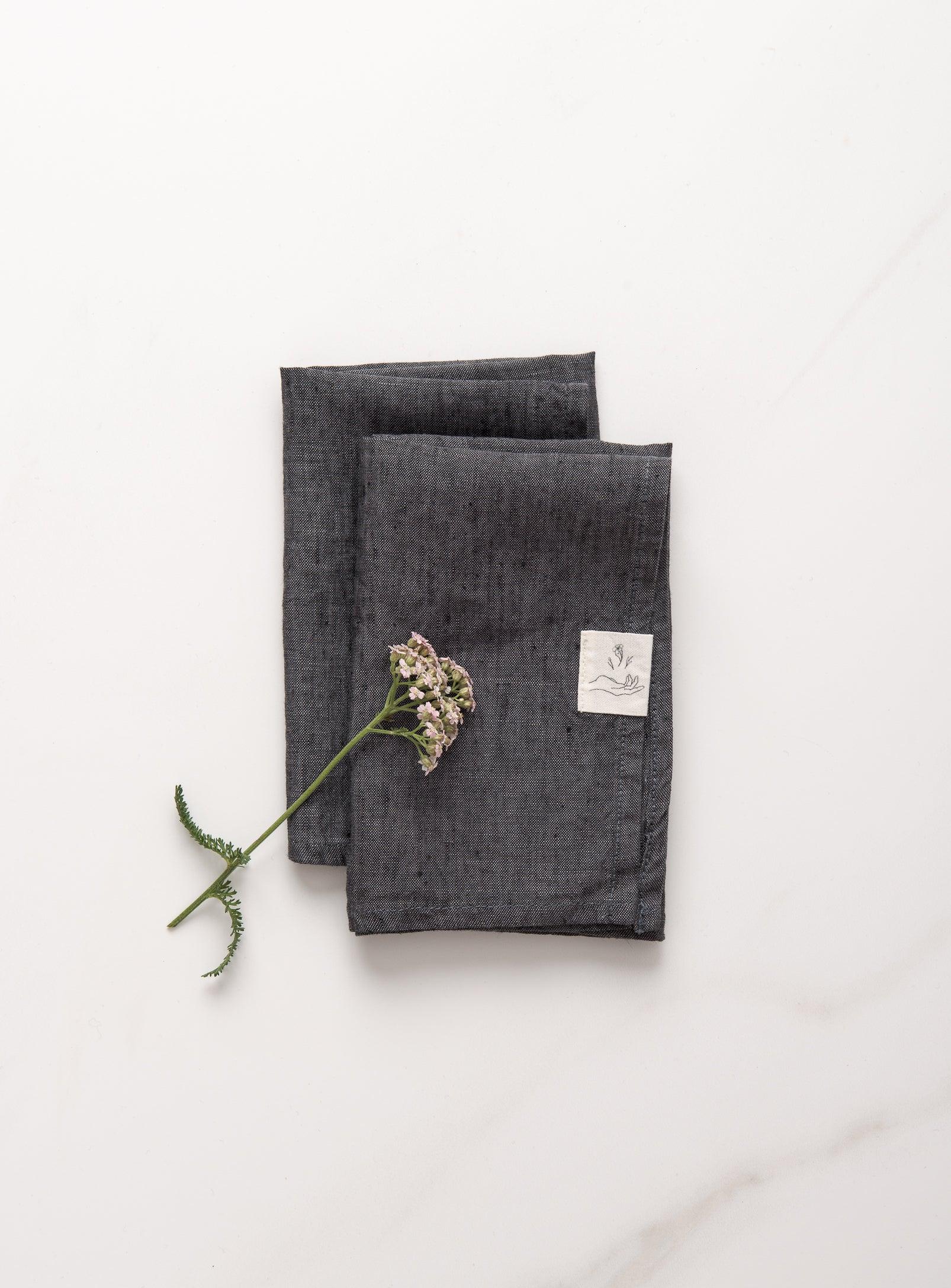 Set of 2 Linen Napkins - Anthracite - Confetti Mill