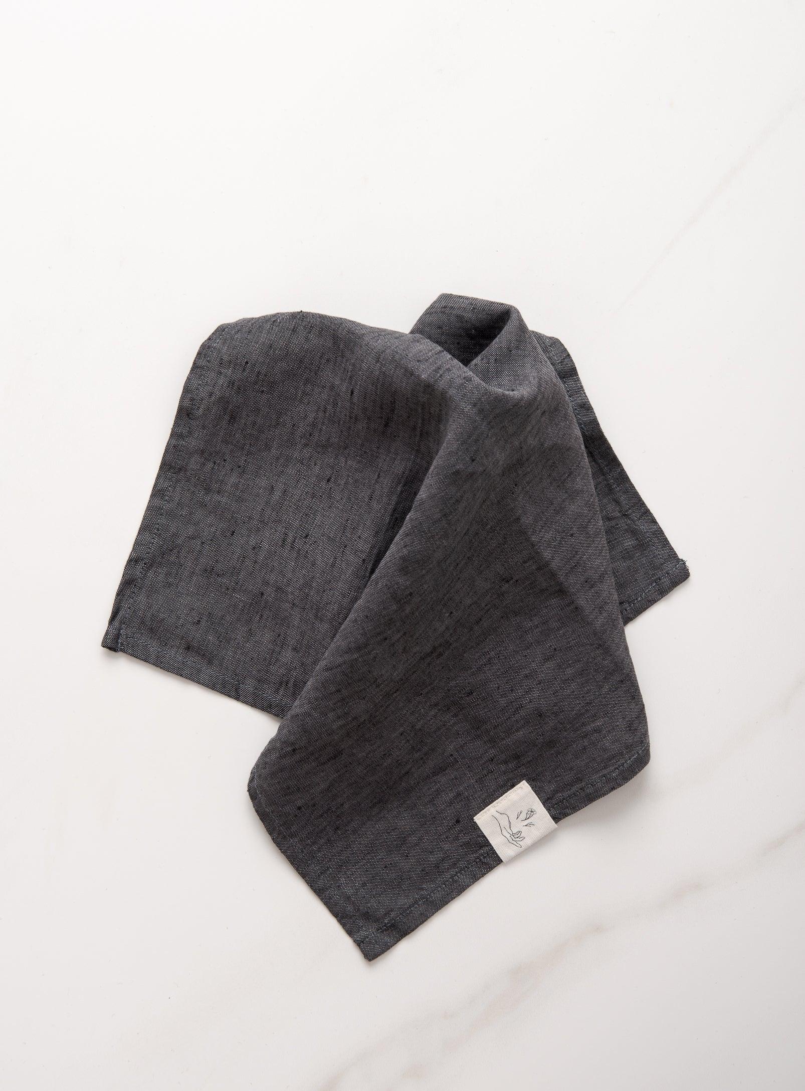 Set of 2 Linen Napkins - Anthracite - Confetti Mill